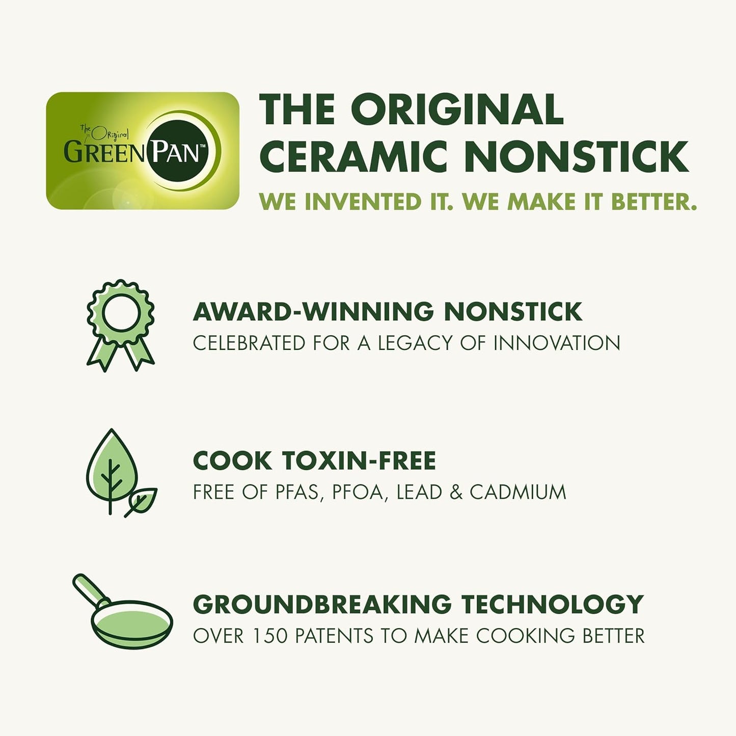 GreenPan Valencia Pro Ceramic Nonstick 8" 9.5" & 11" Fry Pan Skillet Set, Hard Anodized PFAS-Free, Induction Ready, Compatible on All Cooktops, Dishwasher Safe, Oven Safe to 600F, Gray