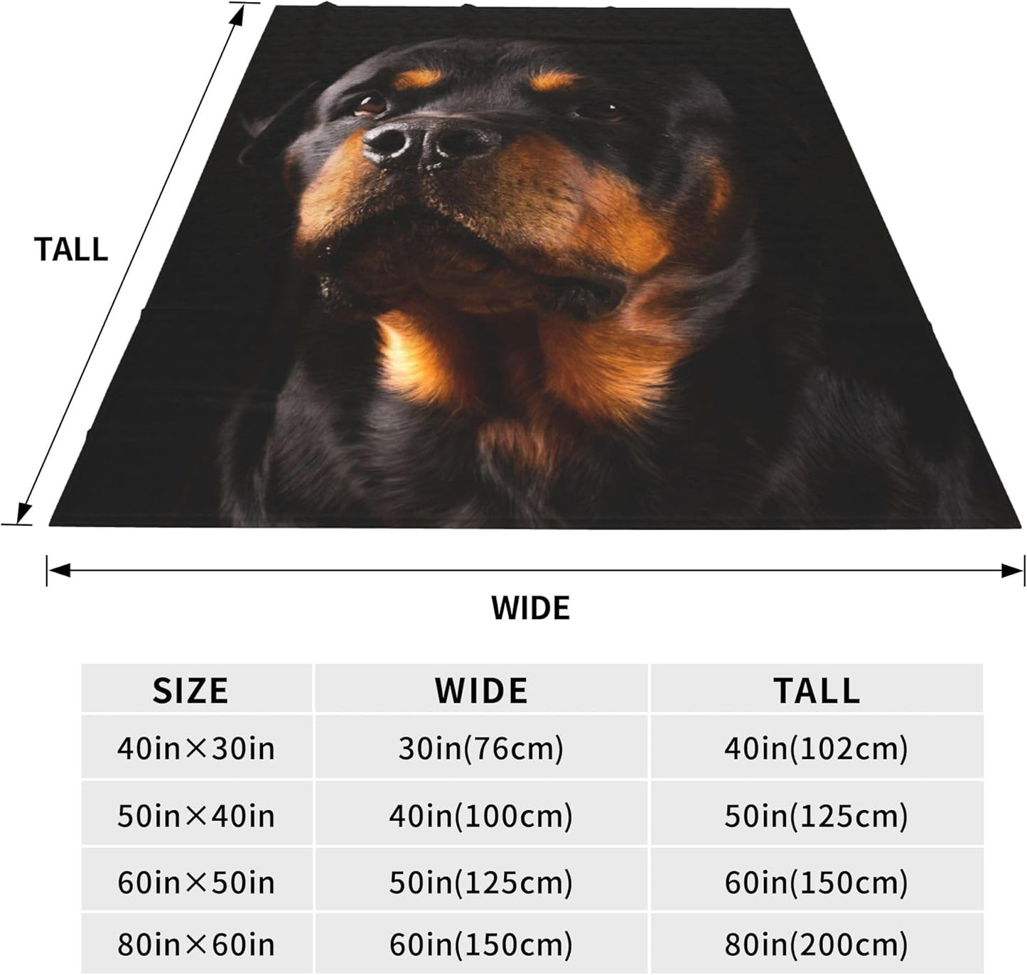 Rottweiler Cute Dog Charm Quiet Full Fleece Throw Cloak Wearable Blanket Flannel Comforter Quilt Nursery Bedroom Bedding Plush Soft Cozy Air Conditioner Blanket
