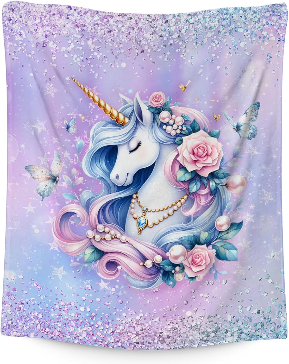 Blanket for Kids - 40" x 50" Unicorn Throw Blanket for Girls - Cozy Soft Pink Throws Gifts for Sofa, Nap