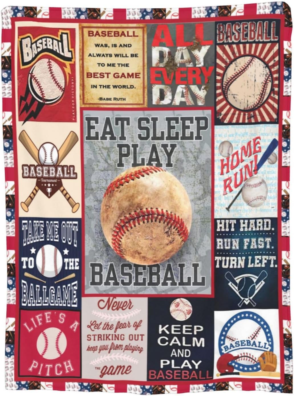 Baseball Blanket Baseball Throw Blanket Sports Lover Gifts Stuff Fleece Plush Flannel Bedding Decor for Men Boys Kids Adults Couch Bed 40"X50"