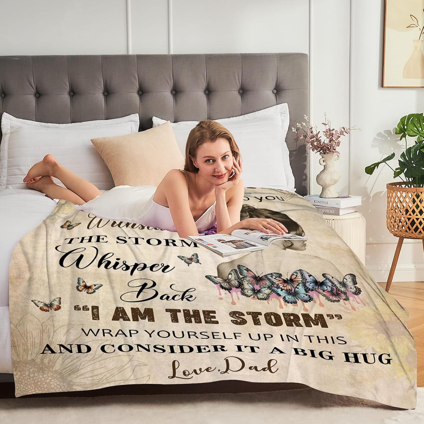 to My Badass Daughter Blanket from Dad - to My Daughter from Dad and Mom Gifts for Daughters Blanket, 60" x 80"