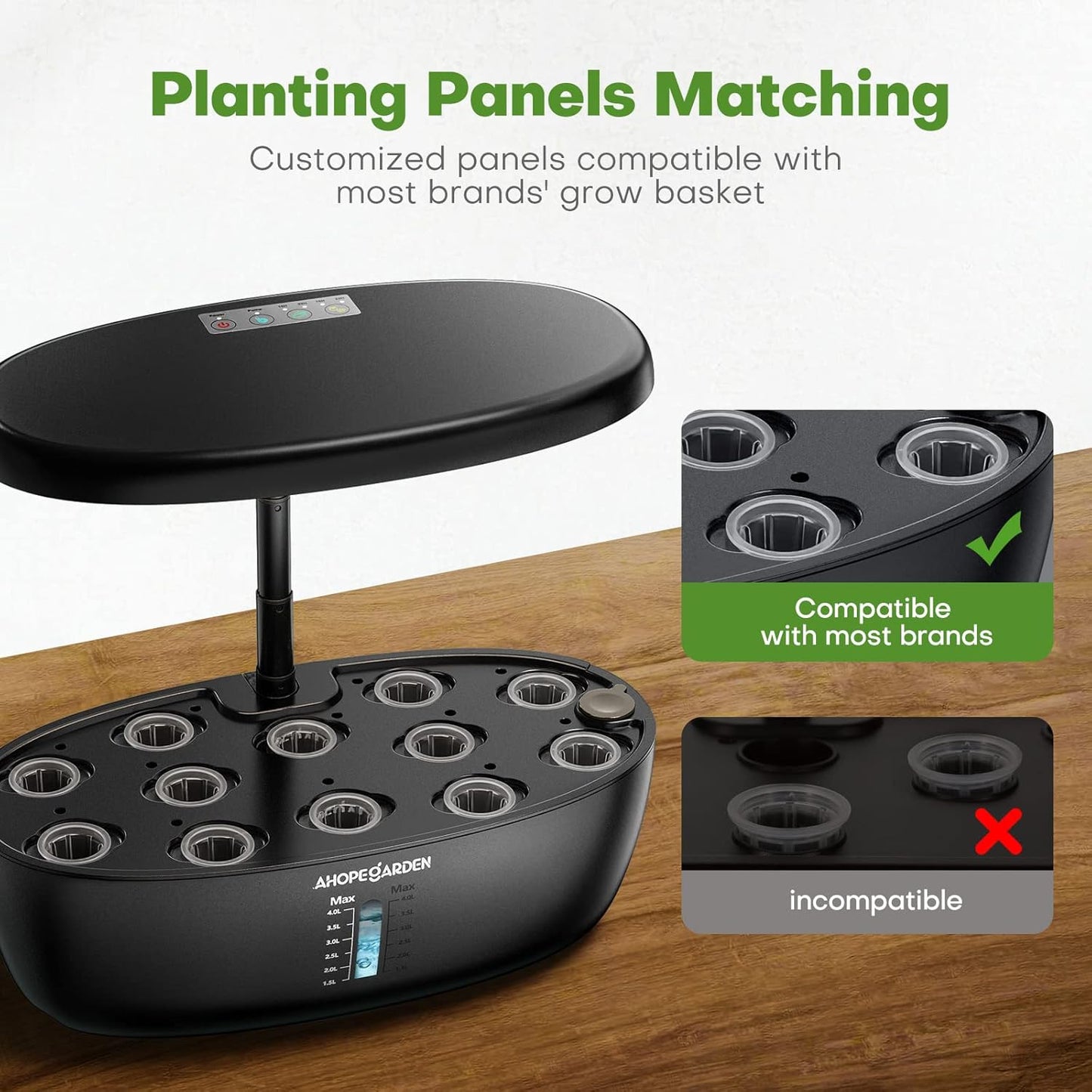 Ahopegarden Indoor Garden Hydroponics Growing System: 12 Pods Plant Germination Kit Garden Kit Growth Lamp Countertop with LED Grow Light Hydrophonic Planter Grower Harvest Vegetable Lettuce