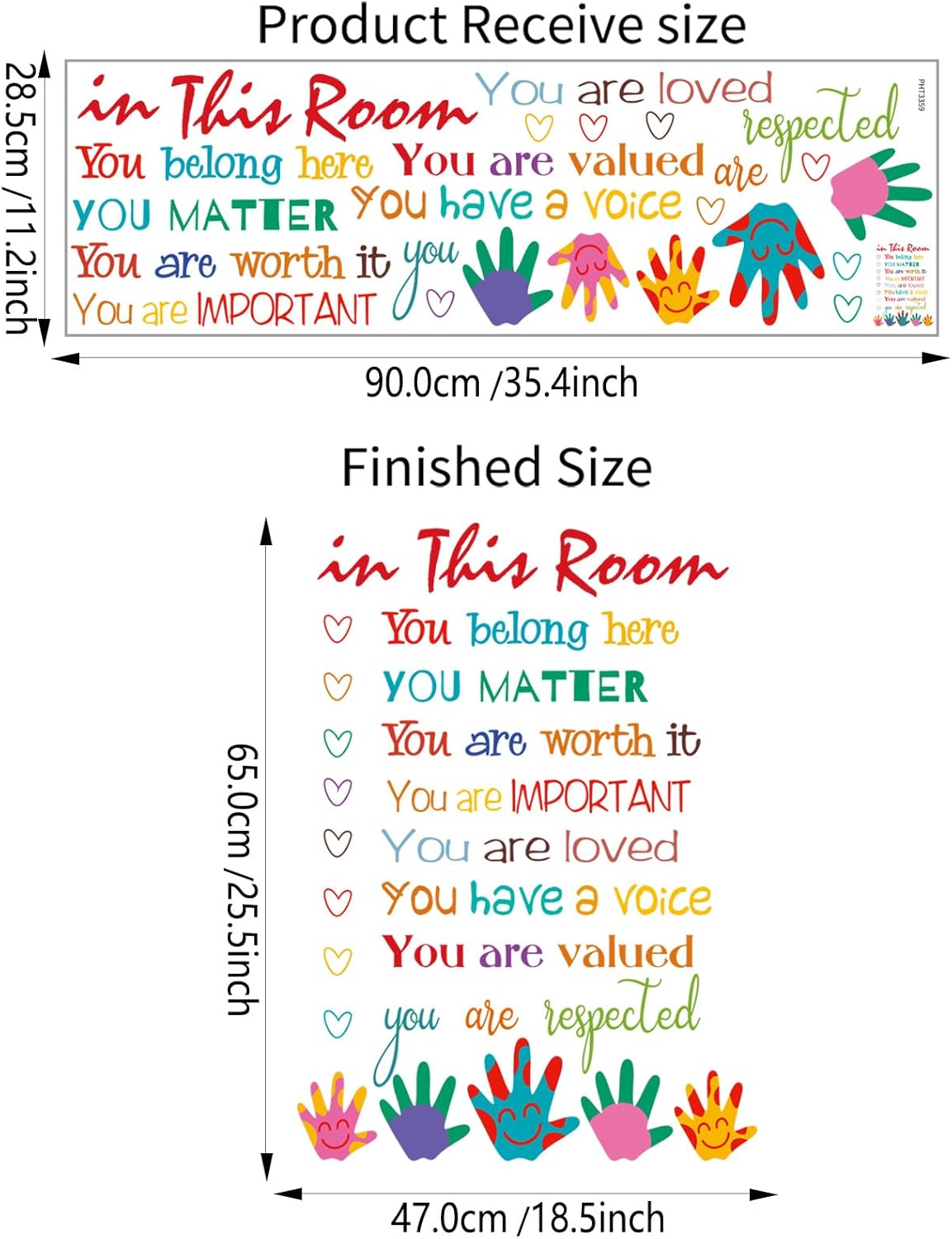 ColorfuI Inspirational Wall Decals Positive Saying in This Room Quotes Wall Stickers Coloful Peel and Stick Wall Decals for Bedroom Nursery Playroom Daycare School Classroom Decor