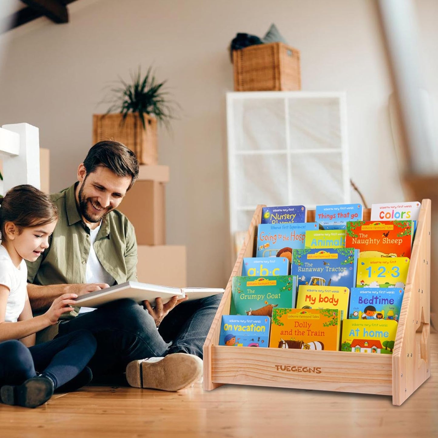 Montessori Bookshelf,Toddler Bookshelf for Kids,Organize Your Little One's Reading Adventure with Our Bookshelf - Perfect for Kids!(Wood)