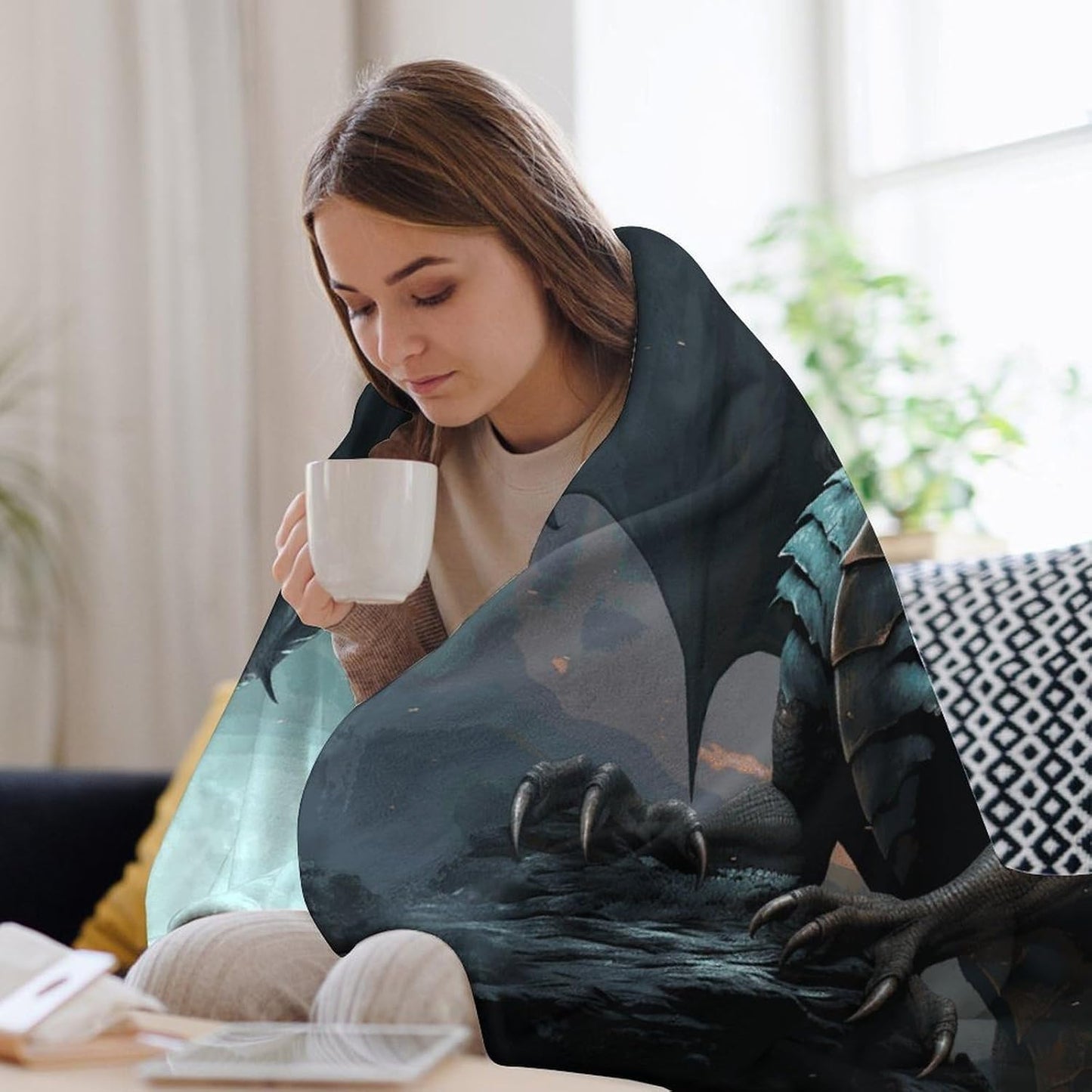 Cool Dragon Throw Blanket for Couch Super Soft Warm Lightweight Throw Blankets Cozy Flannel Bed Blanket Cute Decorative Blankets for All Seasons Home Decor Gift 60"*80"（150 * 200cm）