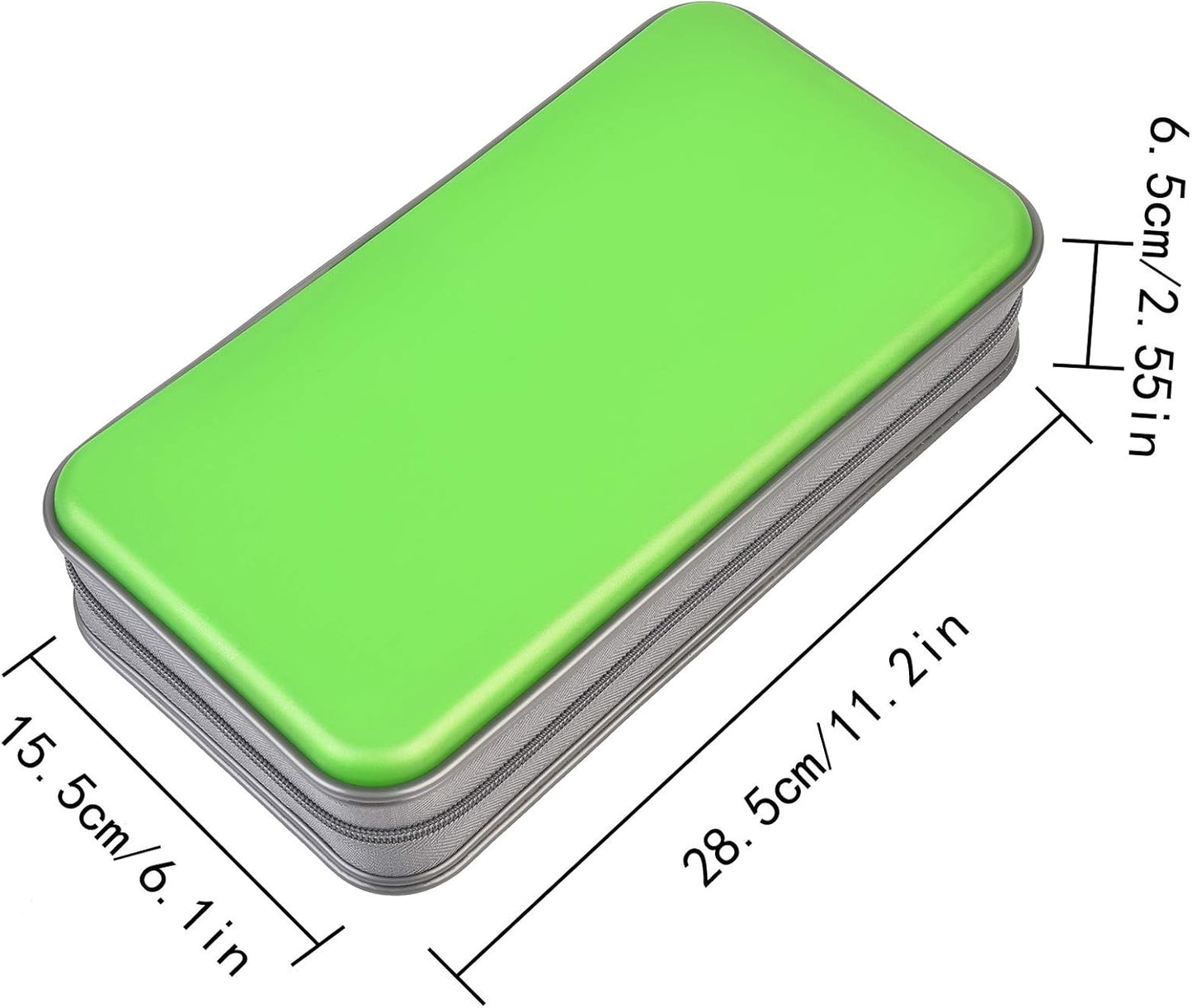 UENTIP CD Case,96 Capacity Book Portable Hard Plastic Case Holder Organizer Wallet Protective DVD Storage (96, Green)