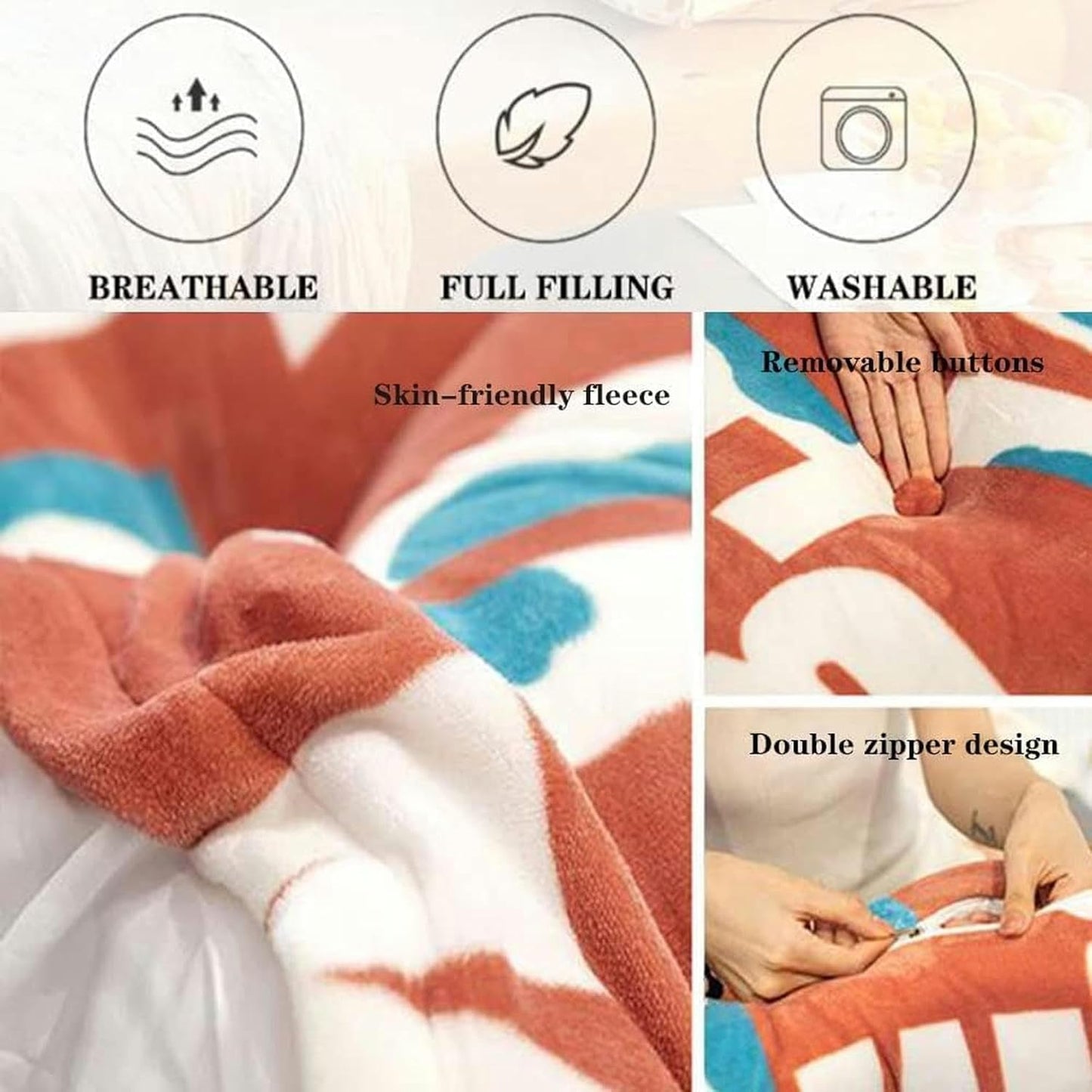 Cotton Large Pillow, Bedside Cushion Lumbar Pillows Detachable Support Cushion Pregnancy Headboard Wedge Reading Pillow Bed Rest Pillows(A,150cm)