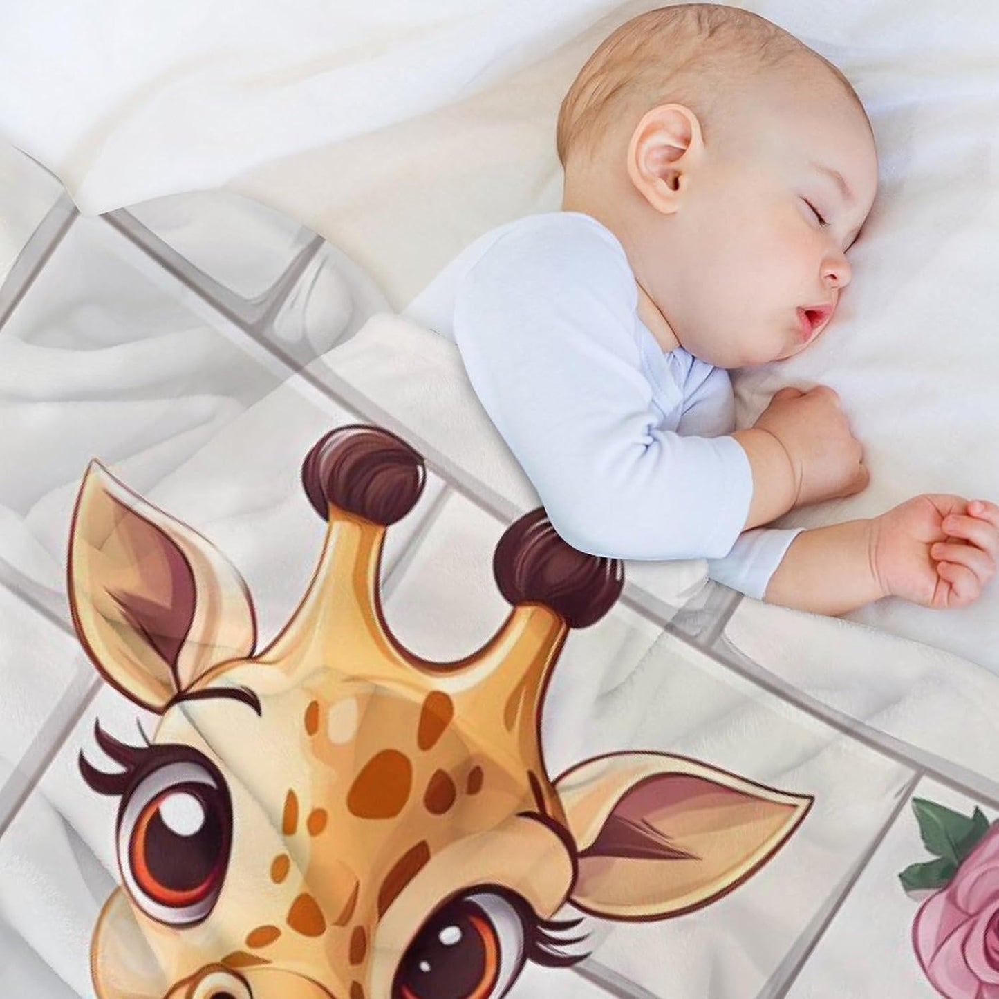Funny Bathroom Giraffe Throw Blanket for Couch Bed Plush Cozy Fuzzy Flannel Blanket for All Season 40"x50"