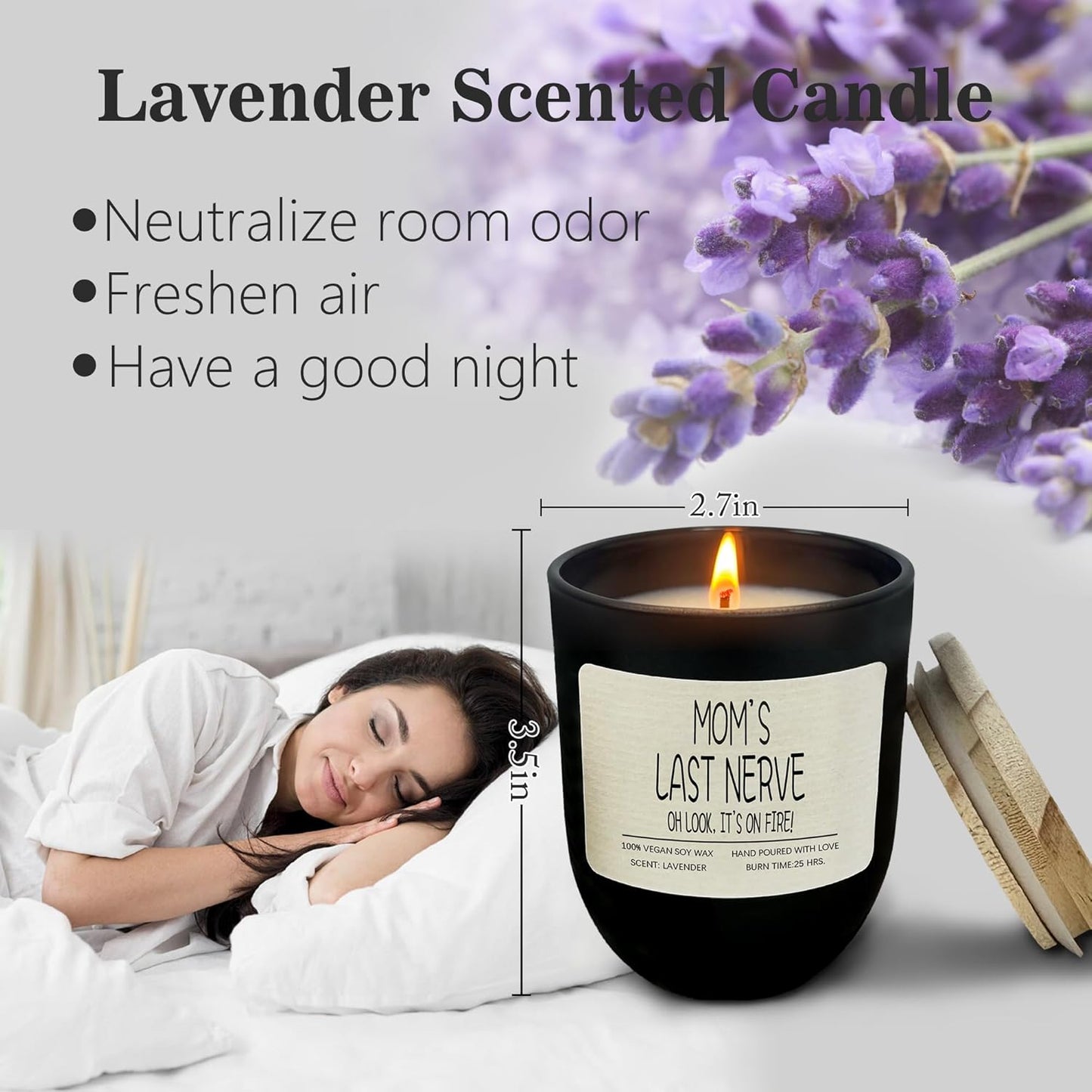 Mom's Last Nerve Candle Scented Soy Candles Set - Funny Mothers Day & Birthday Gifts