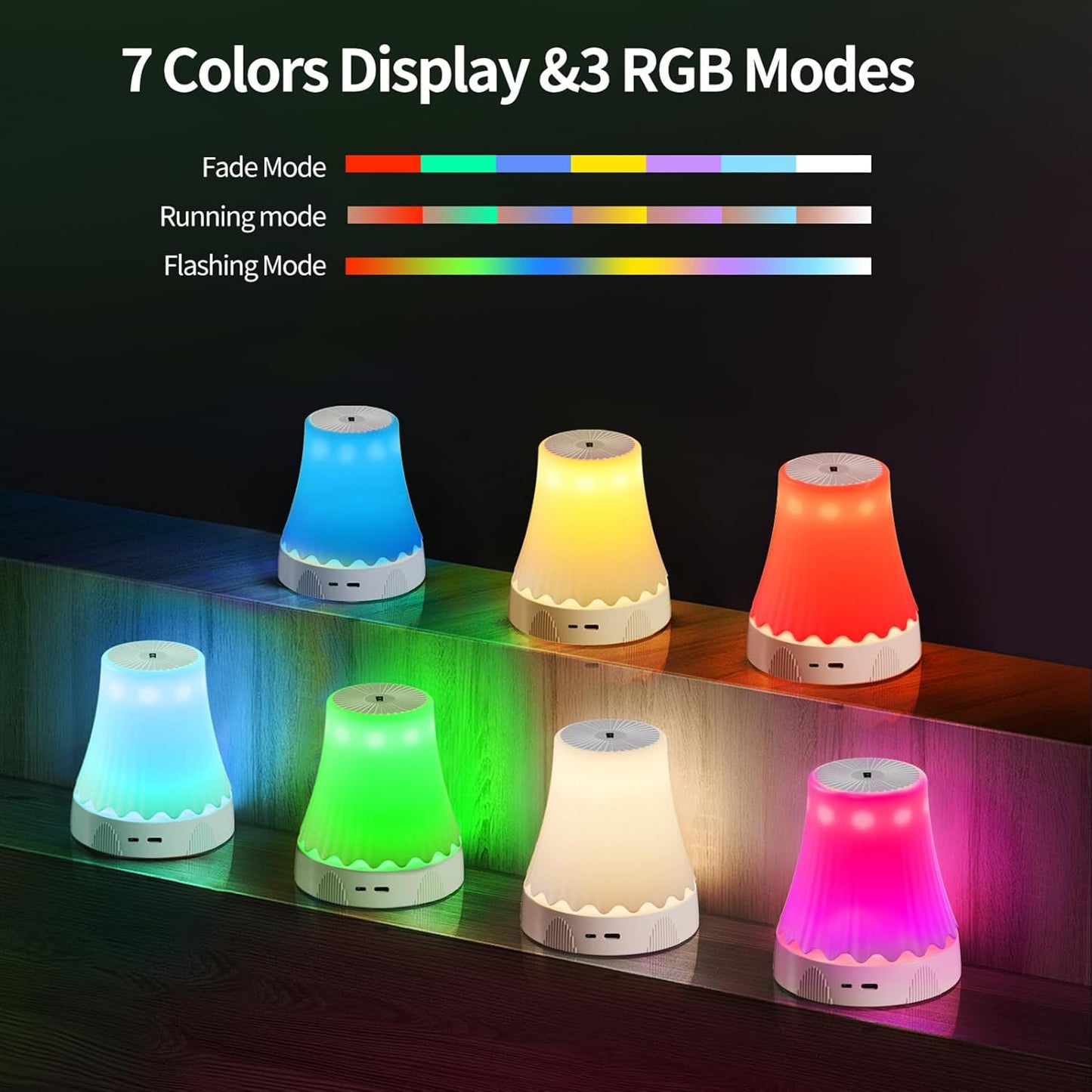 Cordless Desk Lamp - Rechargeable Adjustable Height Ambient Table Light, Battery-Powered Smart for Reading and Decoration, Table Lamp for Bedroom Living Room Kitchen Nightstand Restaurant