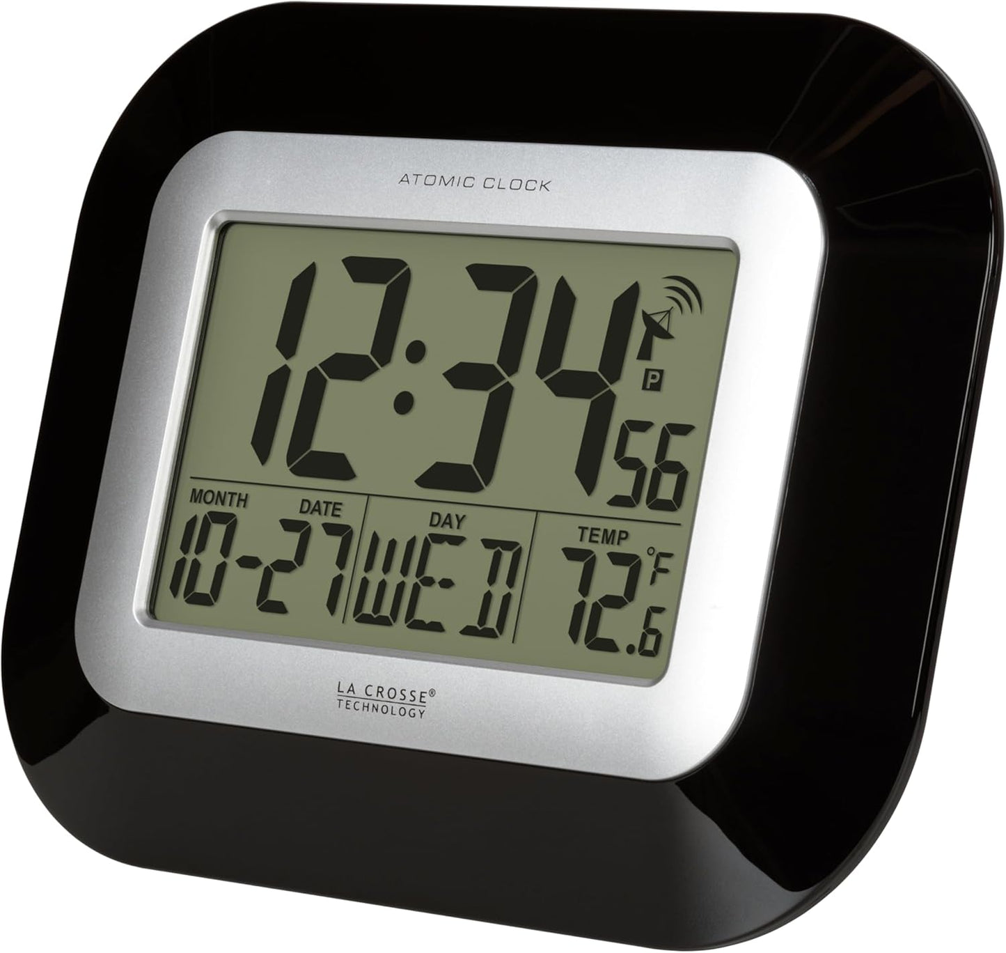 La Crosse Technology Atomic Wall/Table Clock, 7.2-inch H x 8.95-inch W x 1.2-inch D (WT-8005U-B)