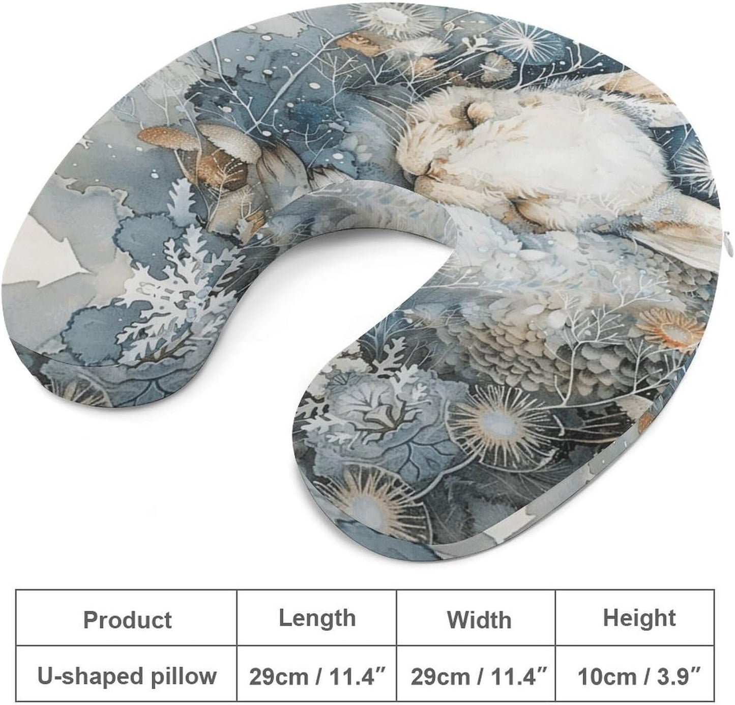 A Sleeping Rabbit Neck Pillow Memory Foam U Shaped Pillows Portable Pillows for Shoulder Travel Head Support Pillow with Concealed Zipper for Airplane Car Home Office