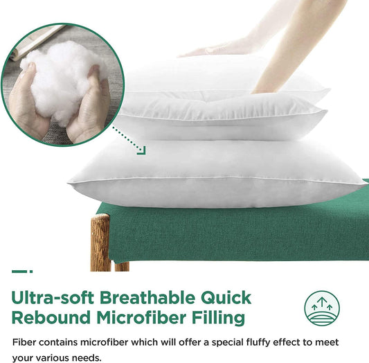 Acanva Square Premium Throw Pillow Inserts with Microfiber Filled, Lumbar Support Decorative Stuffer for Sofa Bed Couch & Chairs