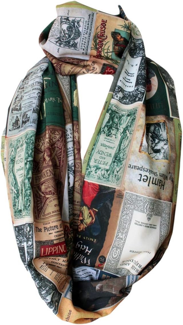 Etwoa's Literary Book Covers Infinity Scarf Circle Loop Scarf