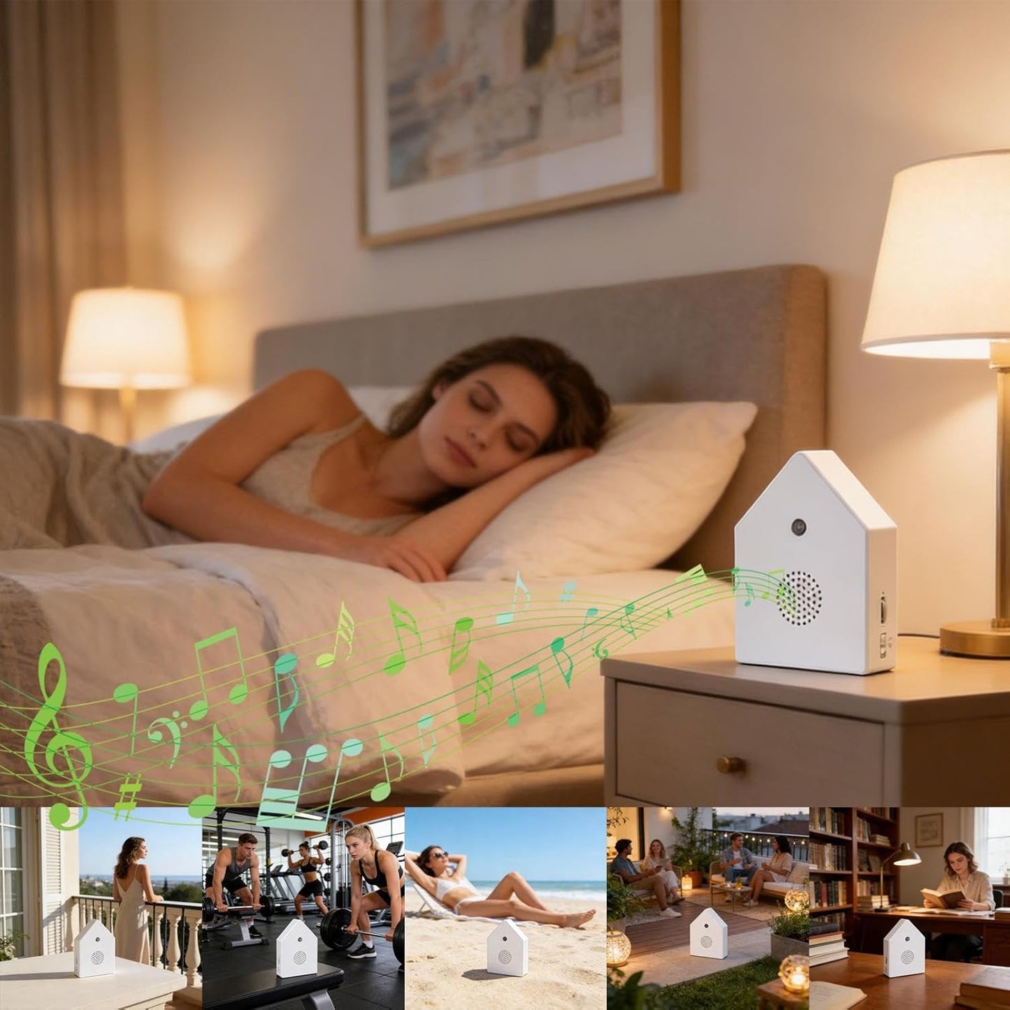Bird Sound Machine - Motion Sensor Singing Bird Box, Relaxing Nature Audio Device with Automatic Chirping Feature, Ideal for Home Bathroom Bedroom Living Room Spa Yoga Space Women Gift