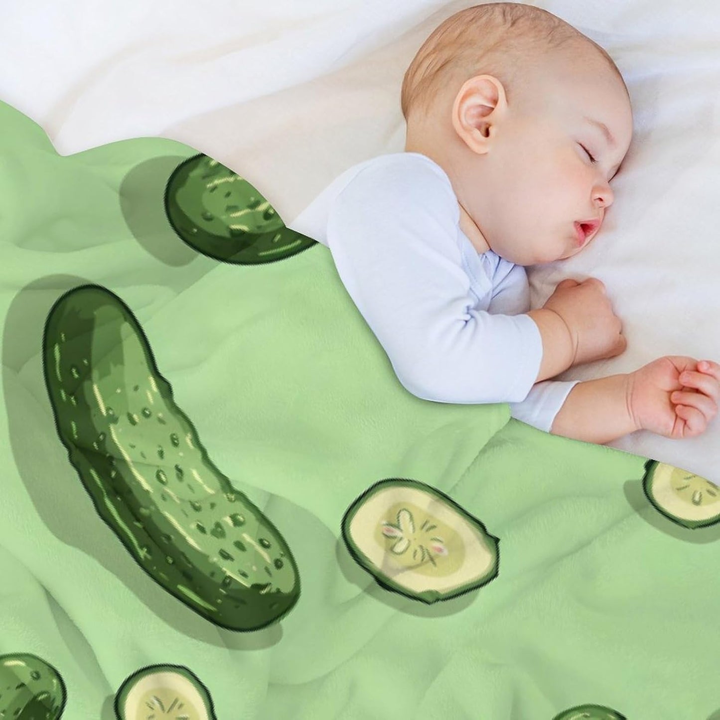 Cute Pickle Throw Blanket for Couch Bed Plush Cozy Fuzzy Flannel Blanket for All Season 66"x90"