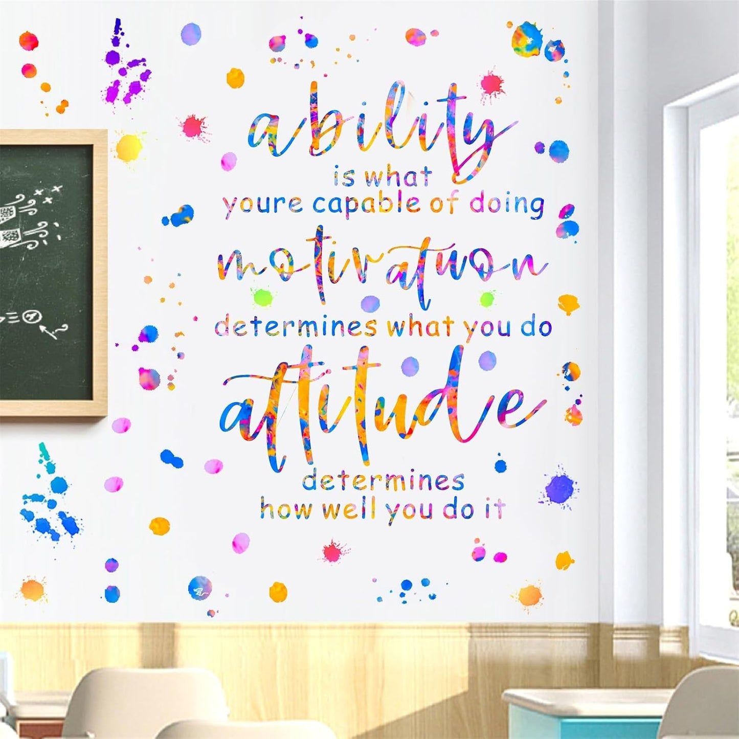 Colorful Inspirational Wall Decals Motivational Quotes Wall Stickers Peel and Stick Positive Phrases Stickers Saying Inspirational Wall Decals for Kids Room Bedroom Classroom Playroom Decor