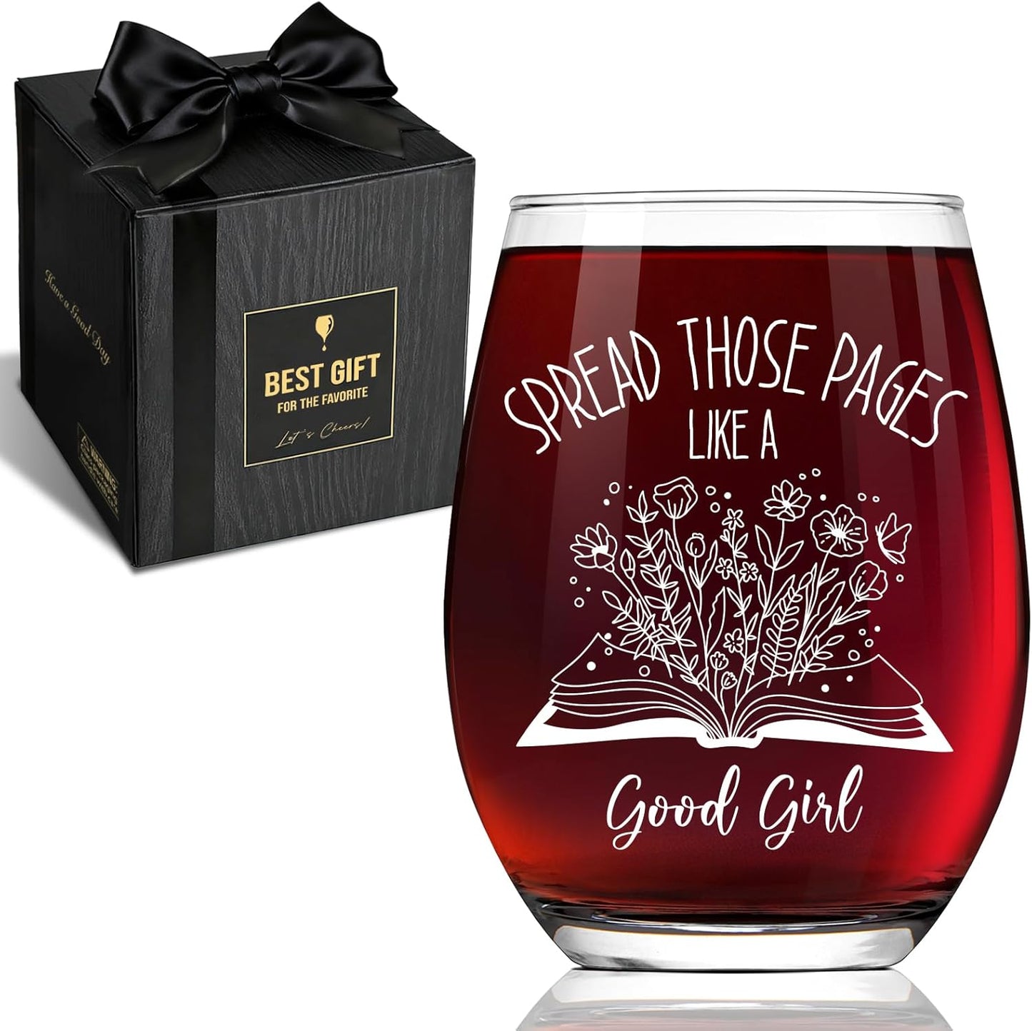 Spread Those Pages Wine Glass Gifts for Women Who Love Spicy Books, Book Lovers wine Glasses Gift for Female Readers, Funny Dark Romance Reading glass for Reading Day Christmas-49