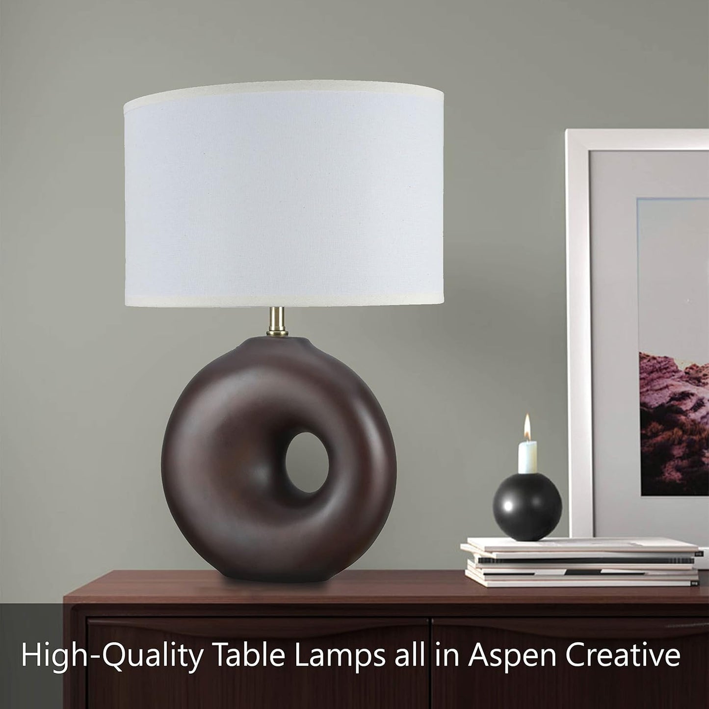 Aspen Creative 40209-22, 높이 46.7cm(18-1/2인치) 과도기 세라믹 테이블 램프, 리넨 하드백 엠파이어 쉐이드 오프 화이트, 27.9cm(11인치) 와이드 라이트 블루, 침대 옆, 키드룸, 2개 세트
