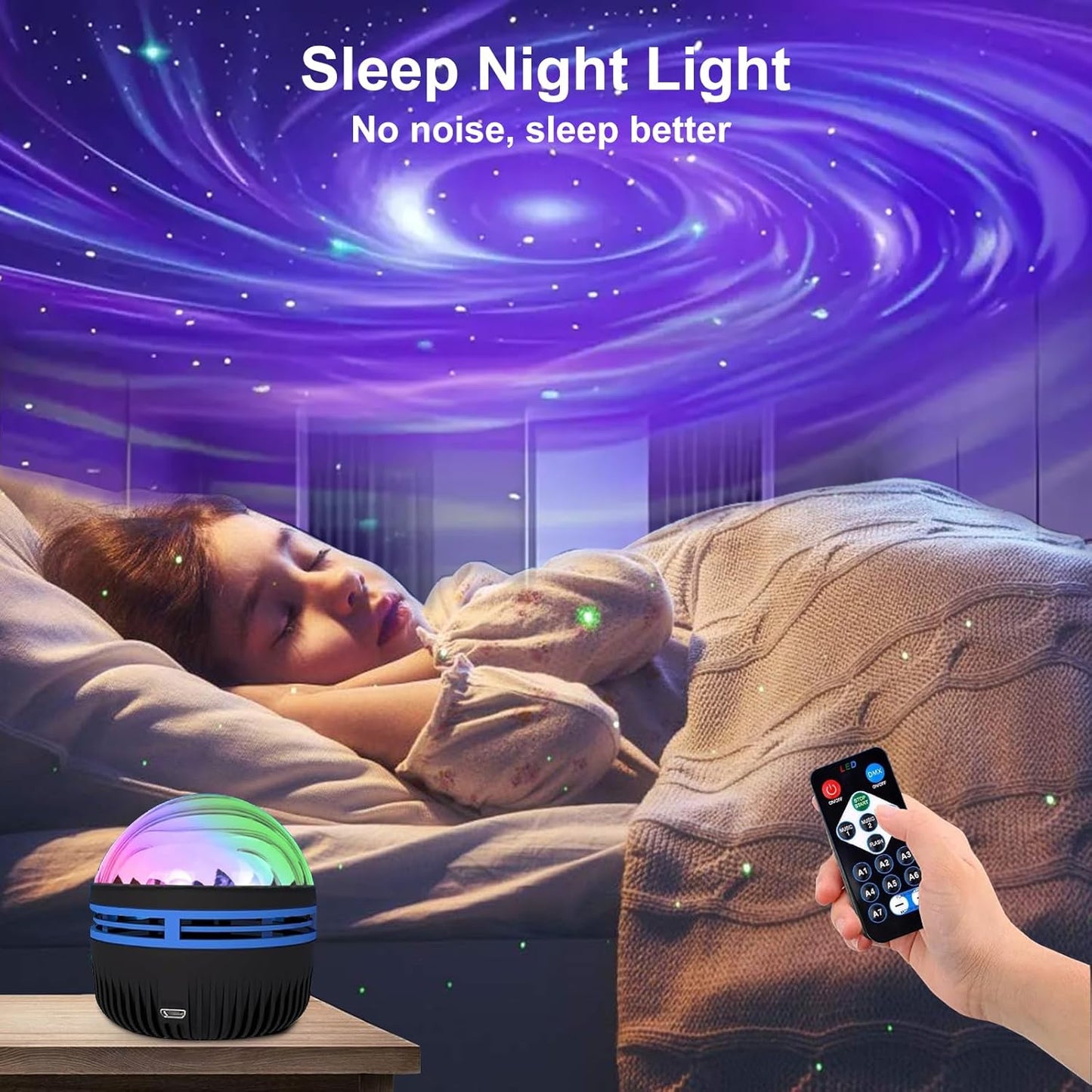 MAXROCK Black Hole Galaxy Projector, Night Light with Remote Control for Kids Bedroom, Sensory Lights for Adults Room Aesthetic, Party