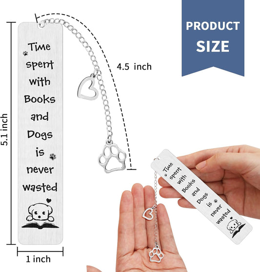 Dog Bookmark, Kaluofan Book Marks for Reading Women, Cute Bookmarks for Kids Book Lovers Dog Lovers, Dog Metal Bookmark for Bookworms Friends Teachers, School Home Office Reading Stationery