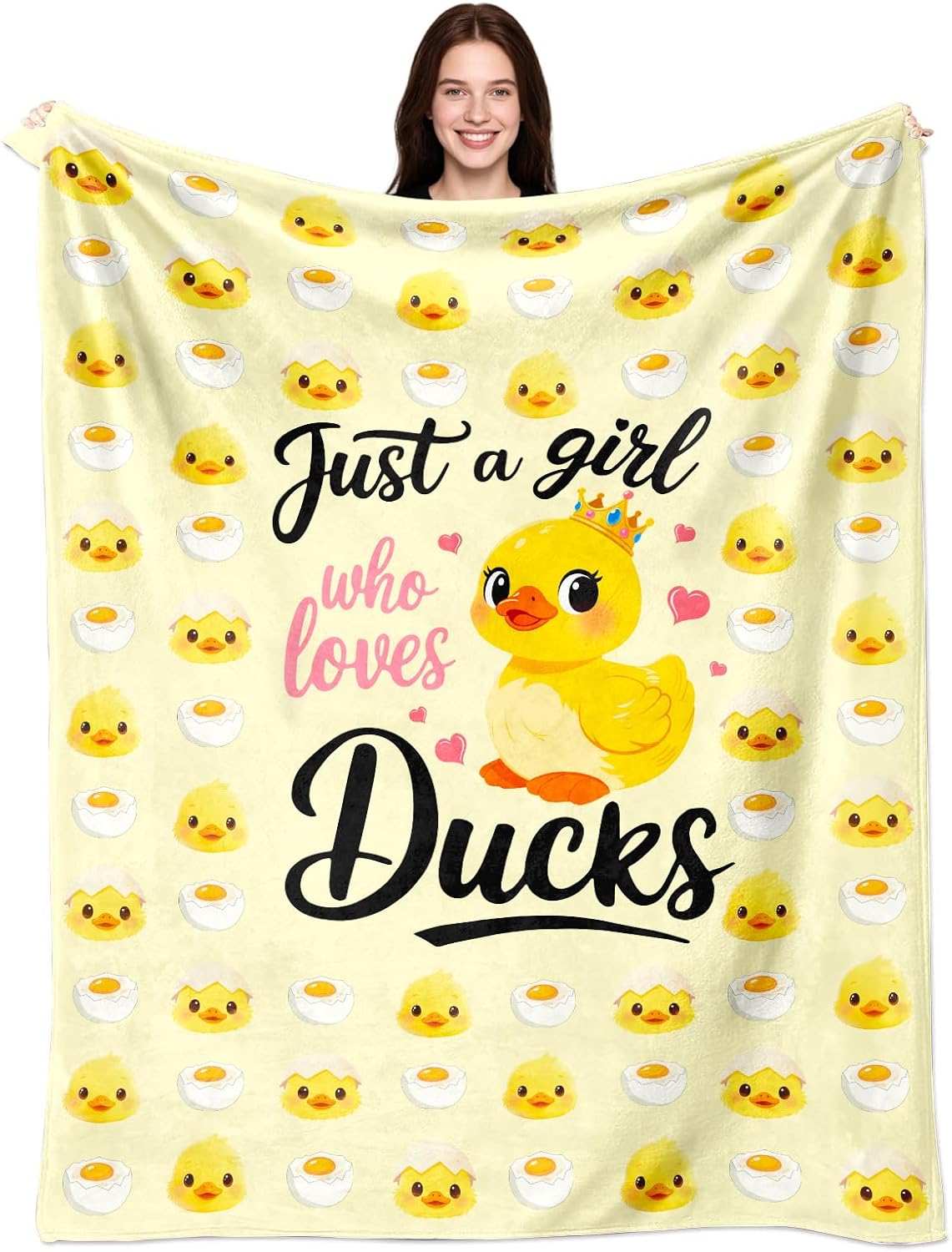 Duck Blanket Gifts for Duck Lovers Soft Flannel Ducks Throw Blanket Room Decor Merch Stuff for Girl Women 60"X50"