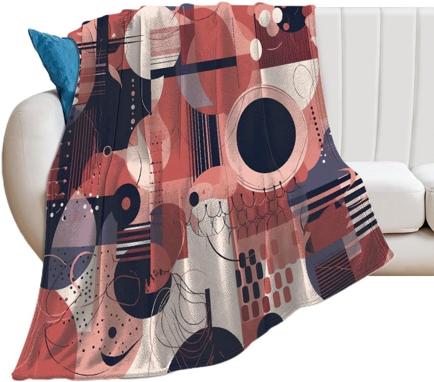 Soft Geometric Style Throw Blanket for Couch Super Soft Warm Lightweight Throw Blankets Cozy Flannel Bed Blanket Cute Decorative Blankets for All Seasons Home Decor Gift 60"*80"（150 * 200cm）
