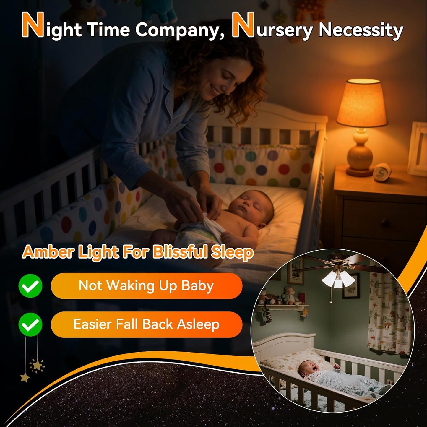 Neporal A15 Amber LED Light Bulb 1800K, True Blue Light Blocking Sleep Aid Bulb for Bedroom Nursery, 7W Replacement for 40W, Soft Warm Glow to Protect Melatonin, E26 Base (8, Amber)