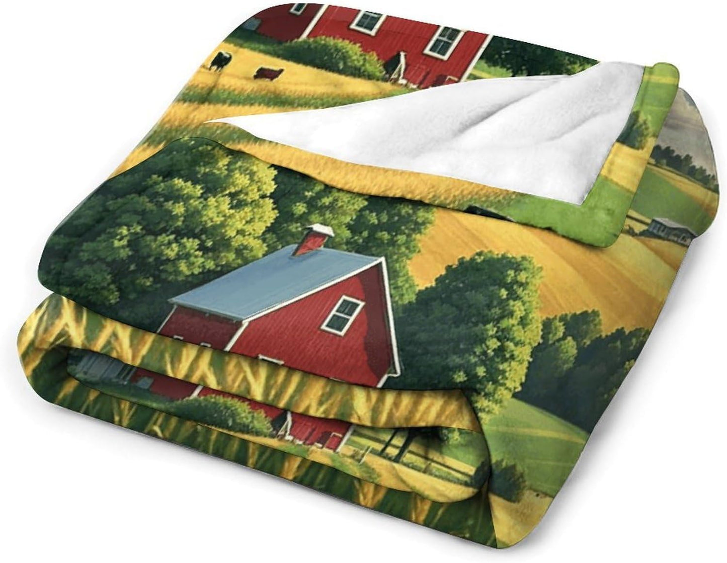 Country Farm Blanket Super Soft Lightweight Throw Blanket Cute Cozy Warm Bed Blanket Decorative Fuzzy Blanket All-Season Home Decor Gift for Sofa Couch Living Room 50"*60"（130 * 150cm）