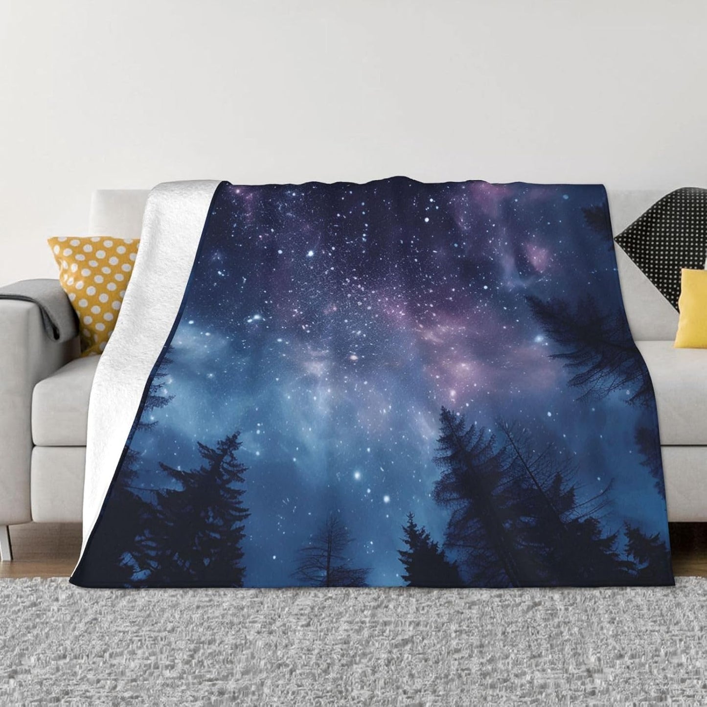 Ultra-Soft Micro Fleece Blanket Lightweight Flannel Fuzzy Blanket Starry Sky Images Throw Blanket 80"x60" Warm Cozy Plush Blanket Air Conditioning Quilt Large Fleece Blanket for Bed Couch Sofa