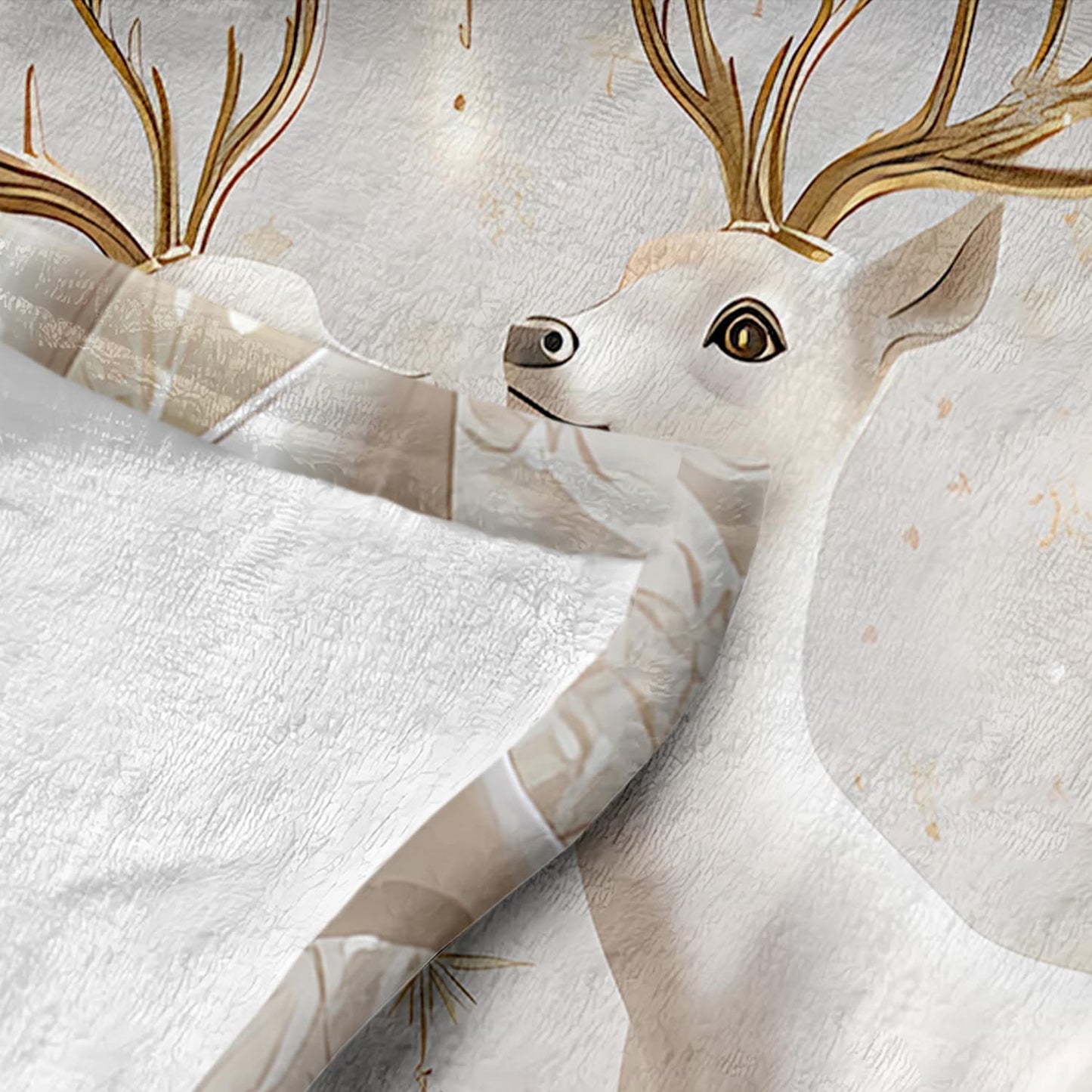 Luxury Christmas Blanket with Reindeer and Snow Scene Soft Cozy Holiday Flannel Blanket Winter Throw Blanket for Couch Sofa Bed Living Room Christmas Decor Xmas Gifts 50''x60'' (Xmas 3)