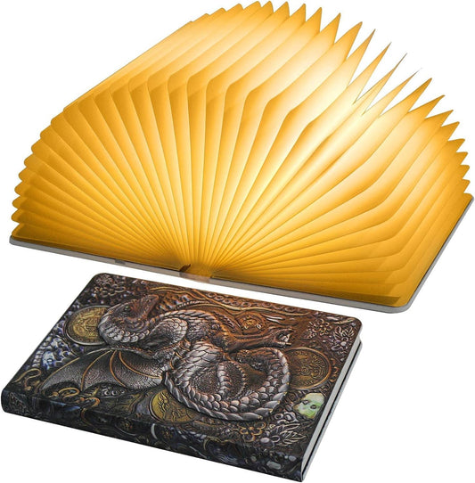Folding Book Lamp Dragon Night Light, Portable Bedside Light (3 Colors) - Gift for Book Lovers