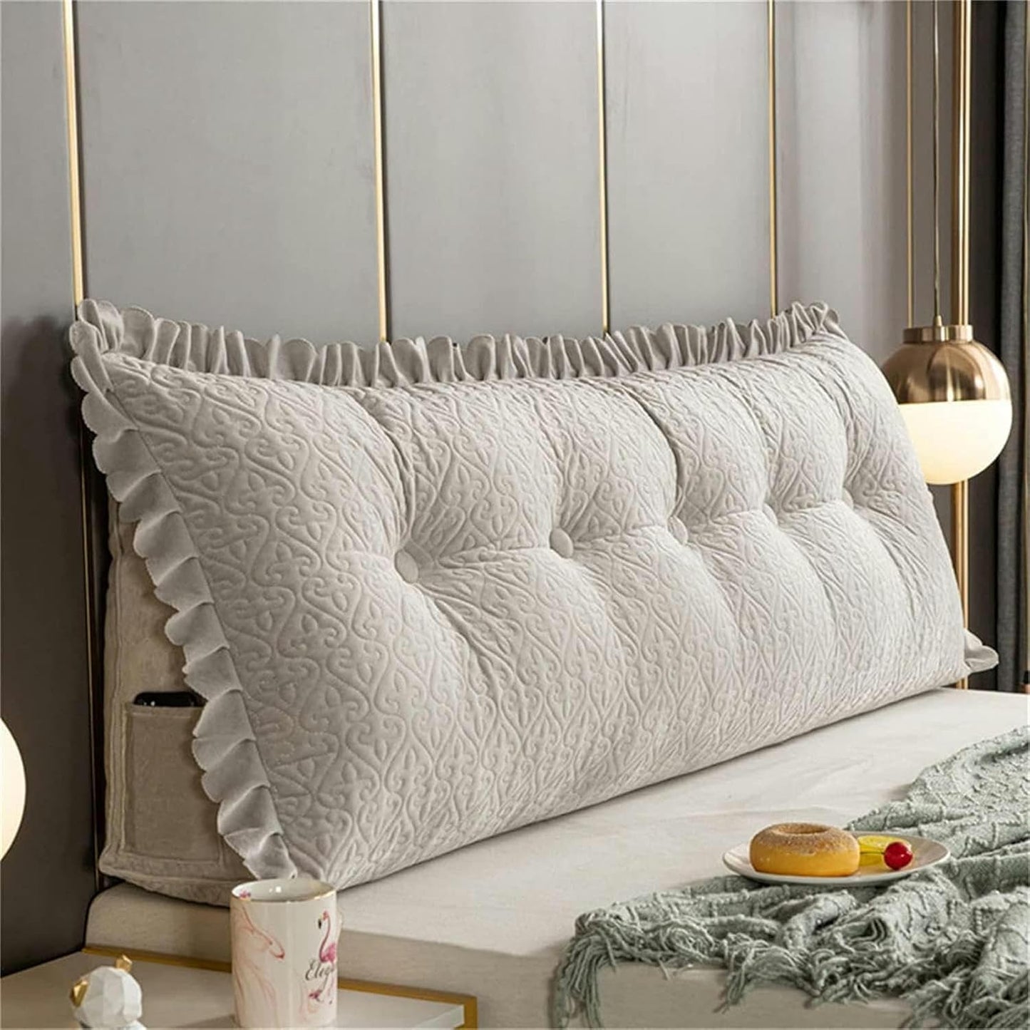 Triangular Backrest Pillow, Sofa Queen Size Bed Pillows Headboard Backrest Cushion Lumbar Support Pillow Reading Wedge Pillow Bed Rest Pillows(Coffee,80cm)