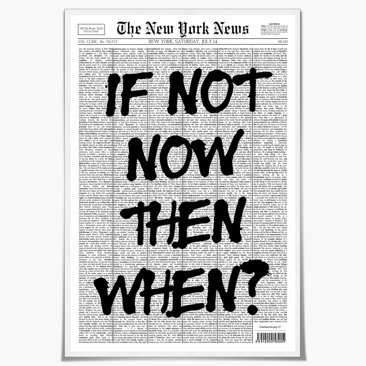 Positive Affirming Quotes Posters Black and White Wall Art If Not Now Then When Retro Apartment Bedroom Decor12x18inch Unframed