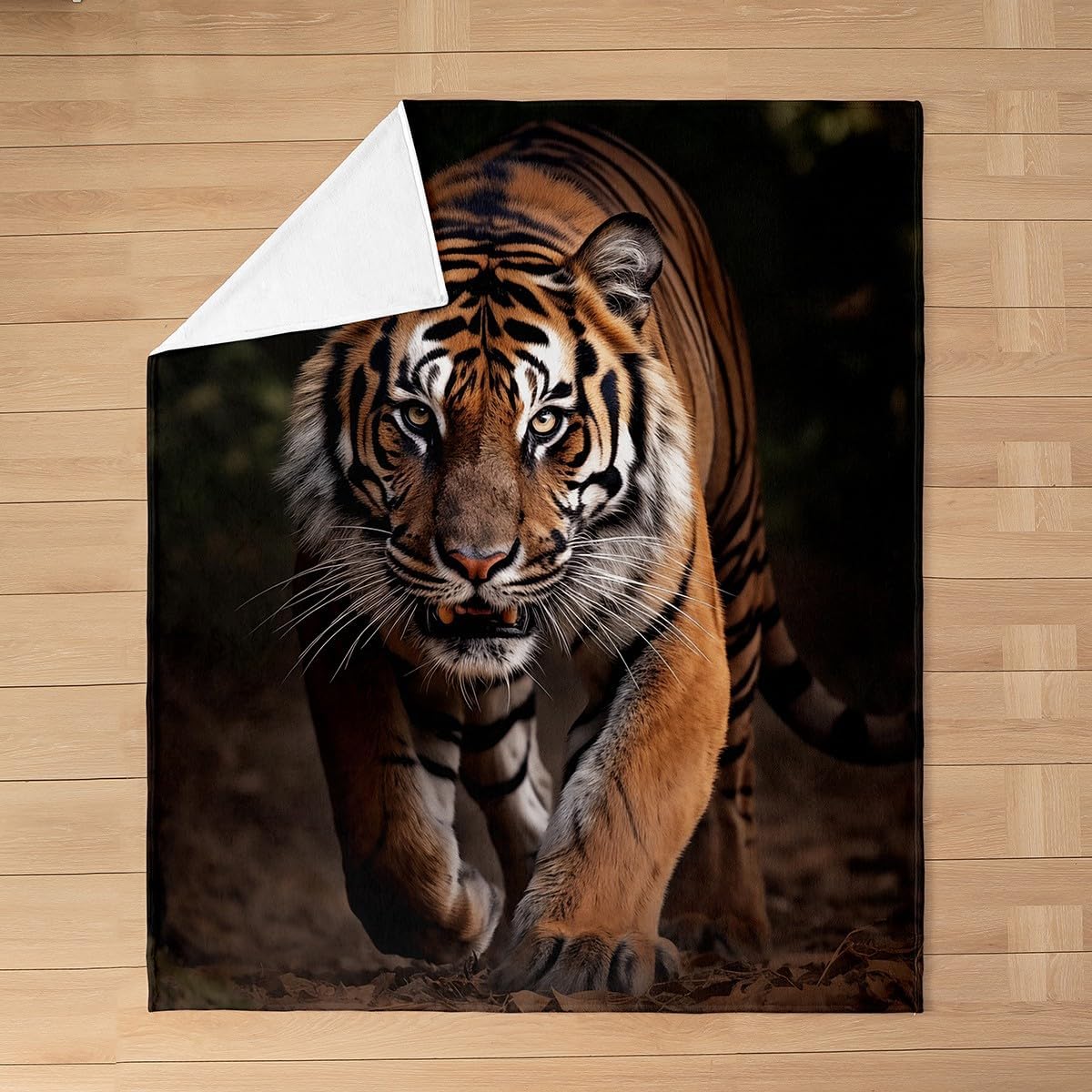 Feelyou Tiger All Season Bed Blanket Twin 60"x80" Wild Animal Flannel Fleece Throw Blanket for Sofa Couch Wildlife Fuzzy Blanket Room Decor Safari Cat Print Plush Blanket