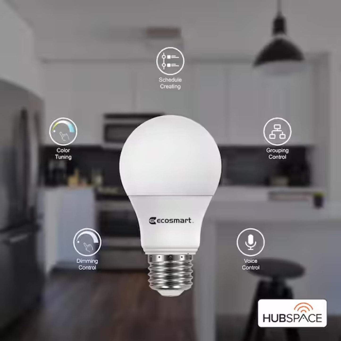 Ceybo Smart LED Bulb 60W A19, Wi-Fi Dimmable with Adjustable Brightness and Temperature, Compatible with Alexa, Google Home, and Hubspace App (1-Pack)