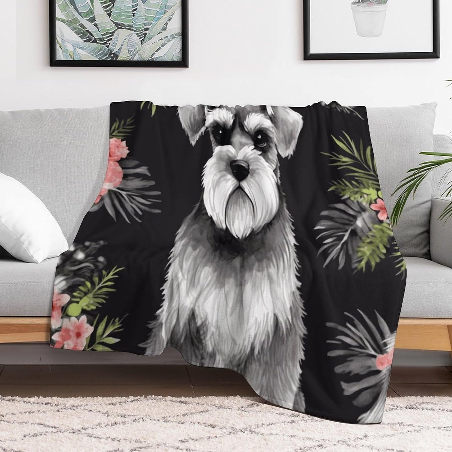 Schnauzer Blanket Super Soft Lightweight Throw Blanket Cute Cozy Warm Bed Blanket Decorative Fuzzy Blanket All-Season Home Decor Gift for Sofa Couch Living Room 60"*80"（150 * 200cm）