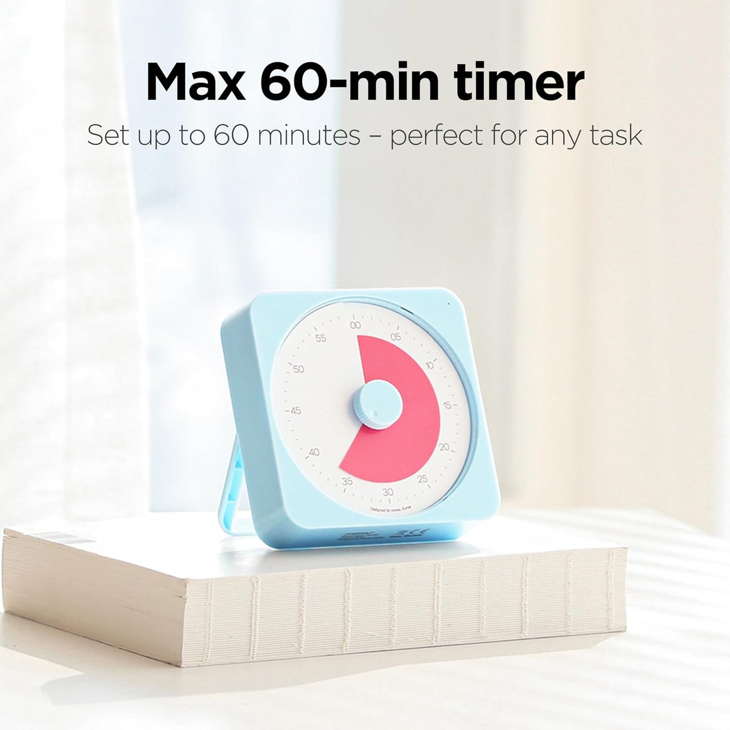 mooas Visual Timer for Kids & Adults, 60 Minute Analog Countdown Timer for Classroom School, Homeschooling, Silent Visual Timer for Study ADHD Pomodoro Time Management Battery Operated (Green)