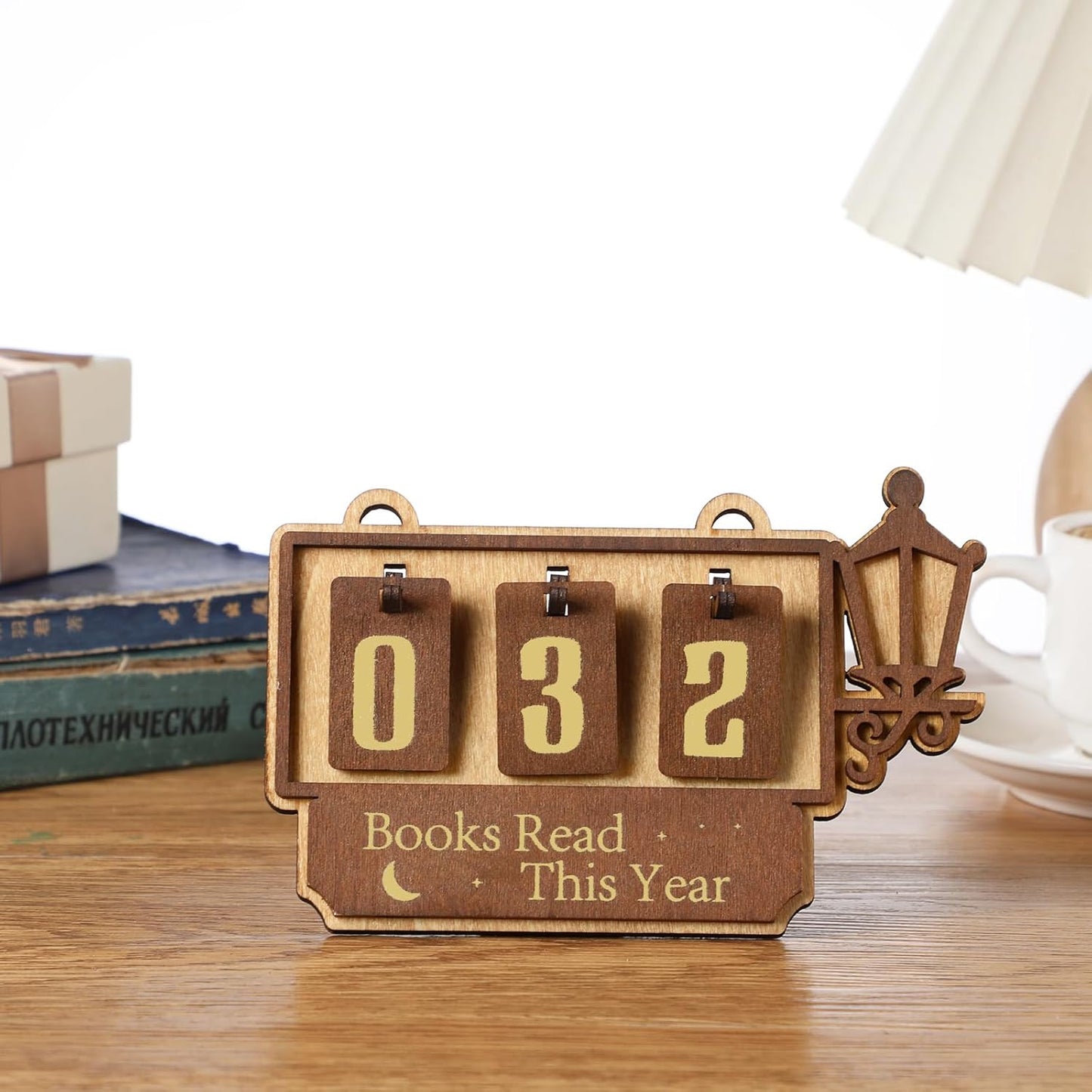 Novabright Books Read This Year Tracker Wooden Book Tracker for Reading Goal Display Bookshelf Counter Sign up to 999 Books Reading Challenge Gift for Readers, Teachers, Writers, and Library Lovers