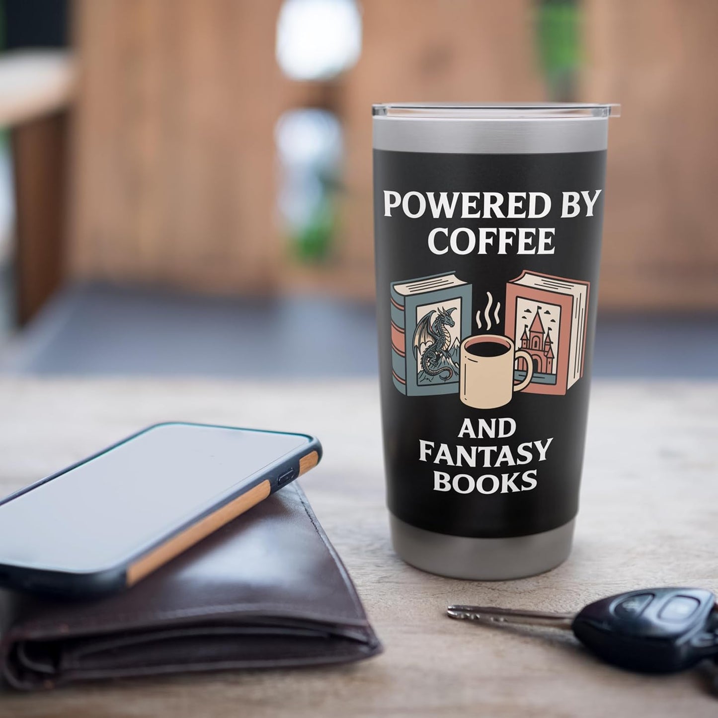Coffee And Fantasy Books Magical Reading Time Stainless Steel Insulated Tumbler