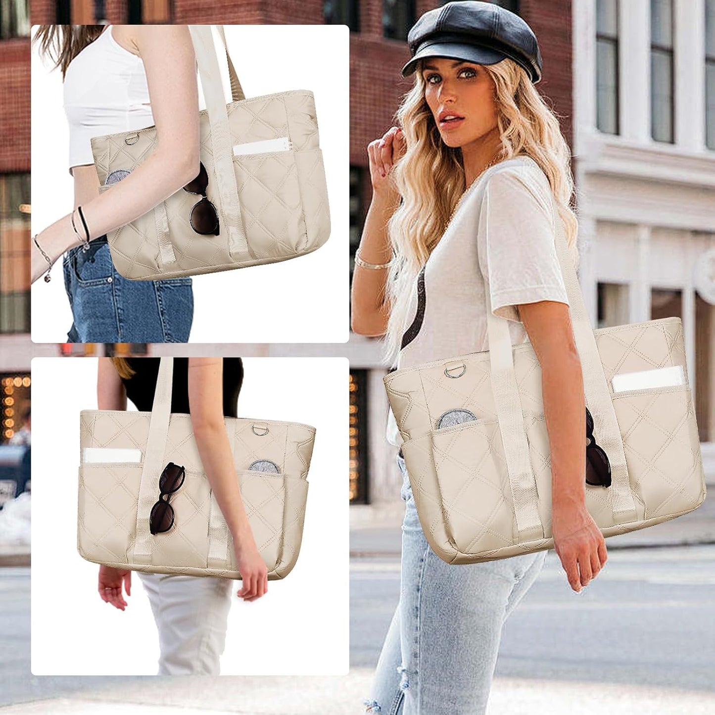Tote Bag for Women with Zipper - Teacher, Nursing & Travel Weekender Work Bag