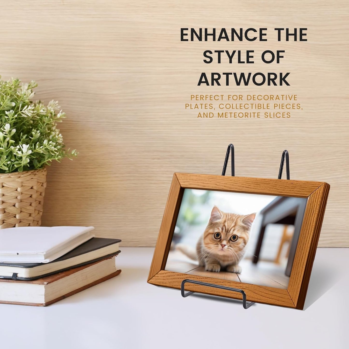 6 Pack 6 Inch Plate Stands for Display,Book Display Stand,Metal Plate Holder Display Stands,Small Easels for Display,Suitable for Books, Desktop Art, Images,Photos,and Collages