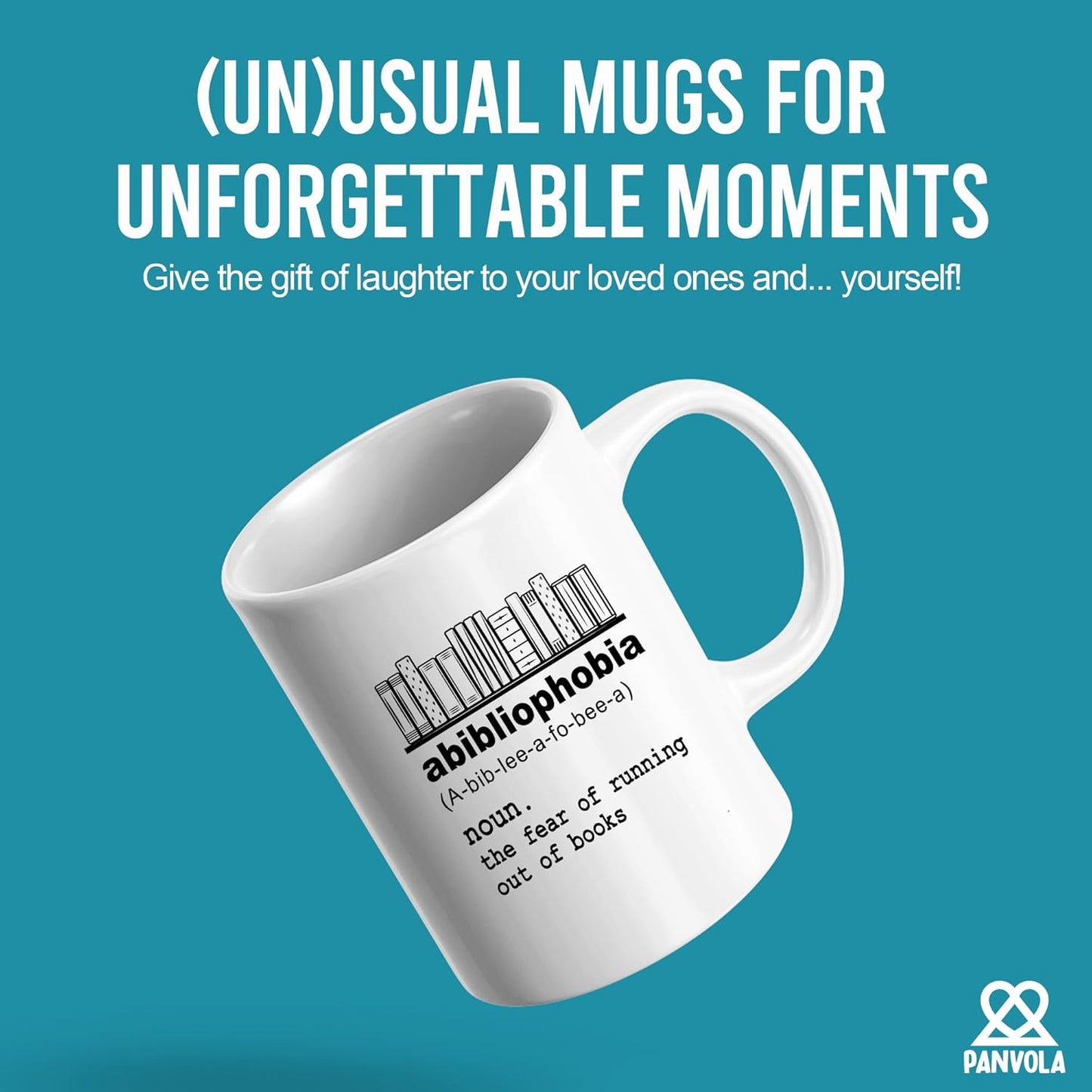Panvola Abibliophobia Definition Mug Book Lover Gifts For Women Men Librarian Reader Novelty Drinkware Ceramic Coffee Mug White (11 oz)