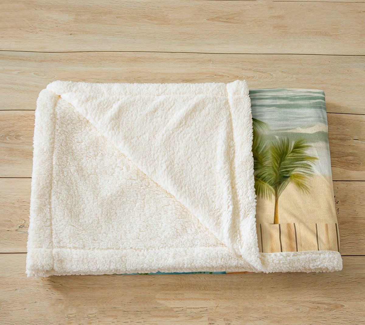 Feelyou Surfboard Sherpa Blanket Boys Girls Ocean Beach Fleece Throw Blanket for Teens Adult Tropical Beach Plush Blanket Summer Fuzzy Blanket for Sofa Bed Couch,Throw 50x60 Inches
