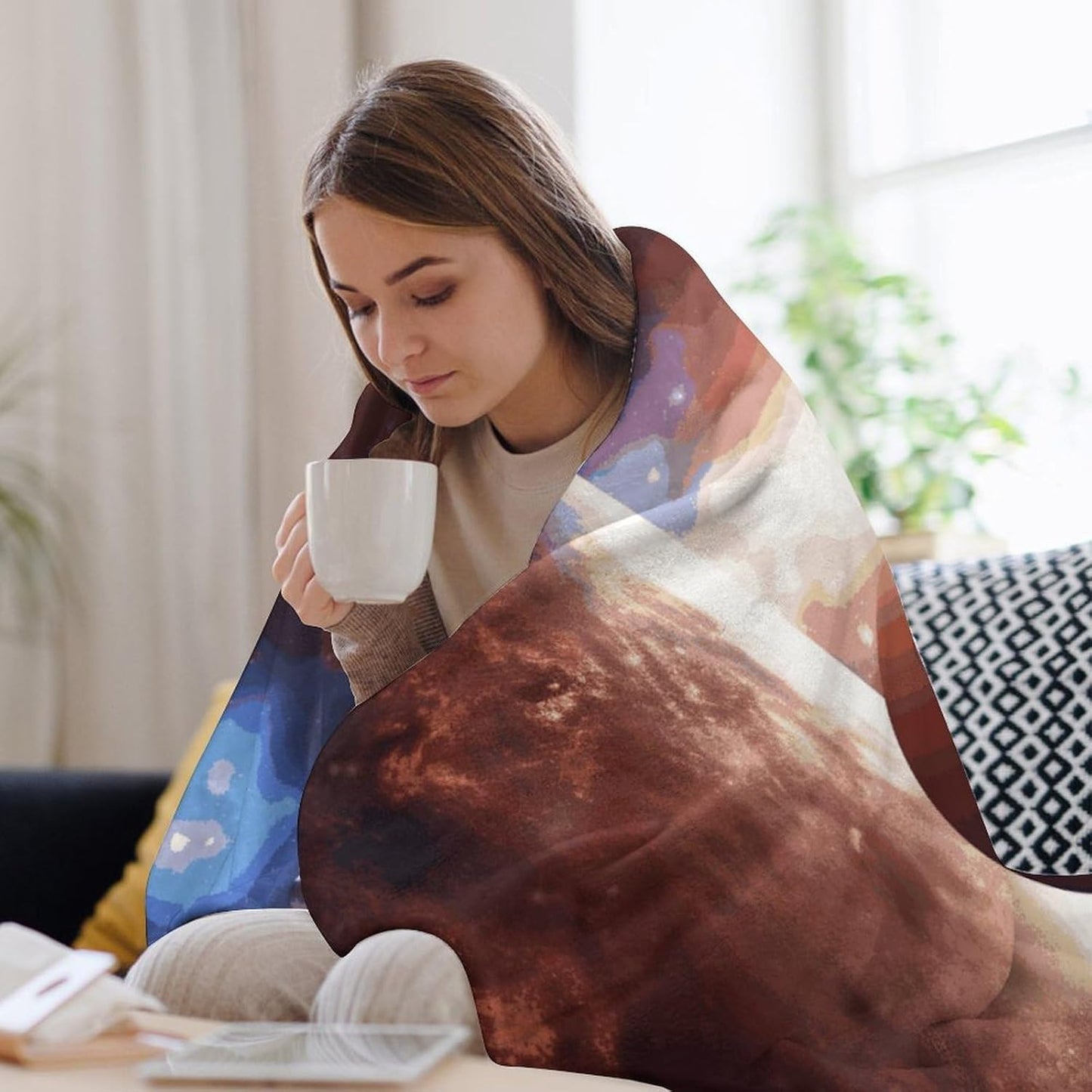 Planets in Space Background Blanket Super Soft Lightweight Throw Blanket Cute Cozy Warm Bed Blanket Decorative Fuzzy Blanket All-Season Home Decor Gift for Sofa Couch Living Room 50"*60"（130 * 150cm）