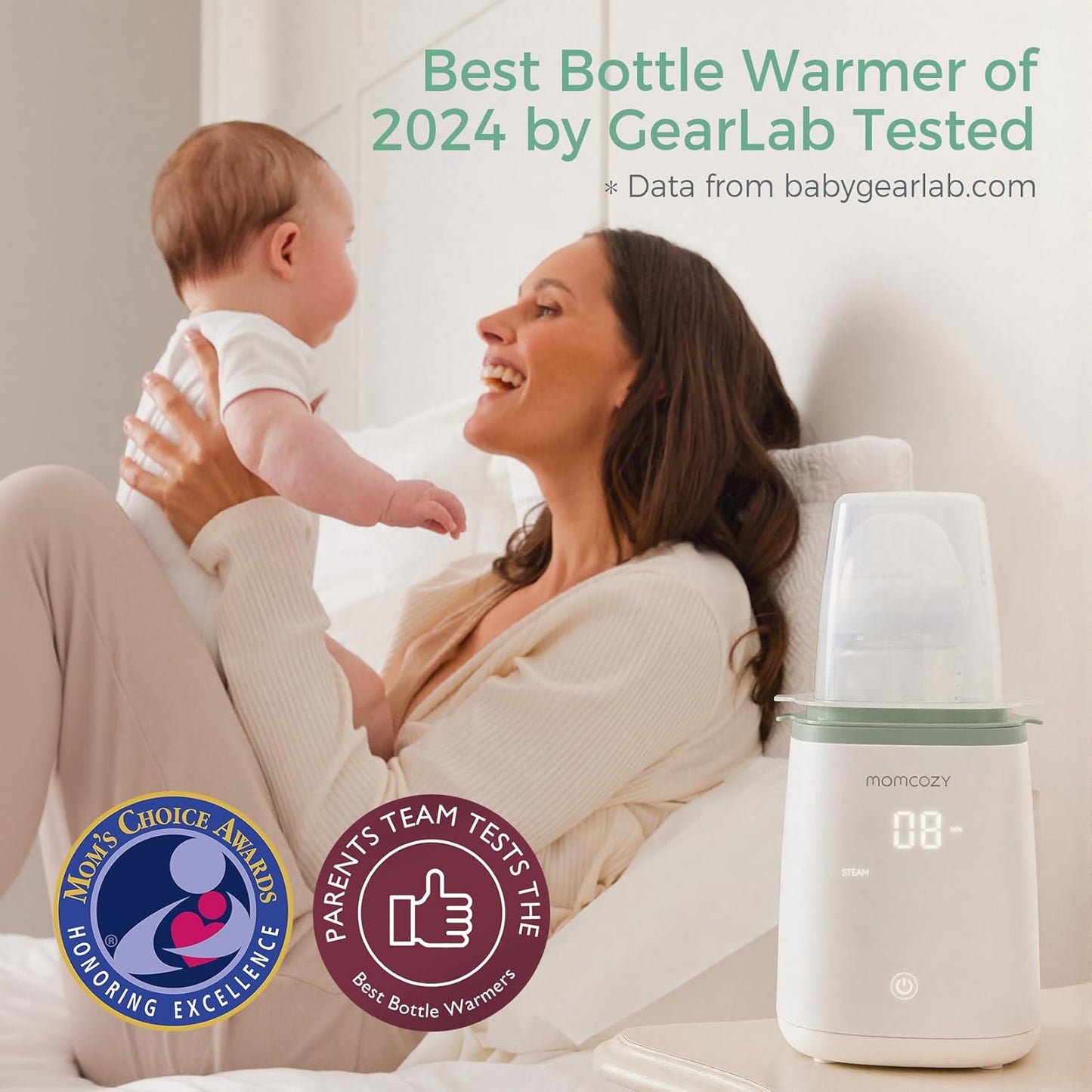 Momcozy Bottle Warmer, Fast Bottle Warmers for All Bottles with Timer, Accurate Temperature Control and Automatic Shut-Off, Multifunctional Bottle Warmer for Breastmilk