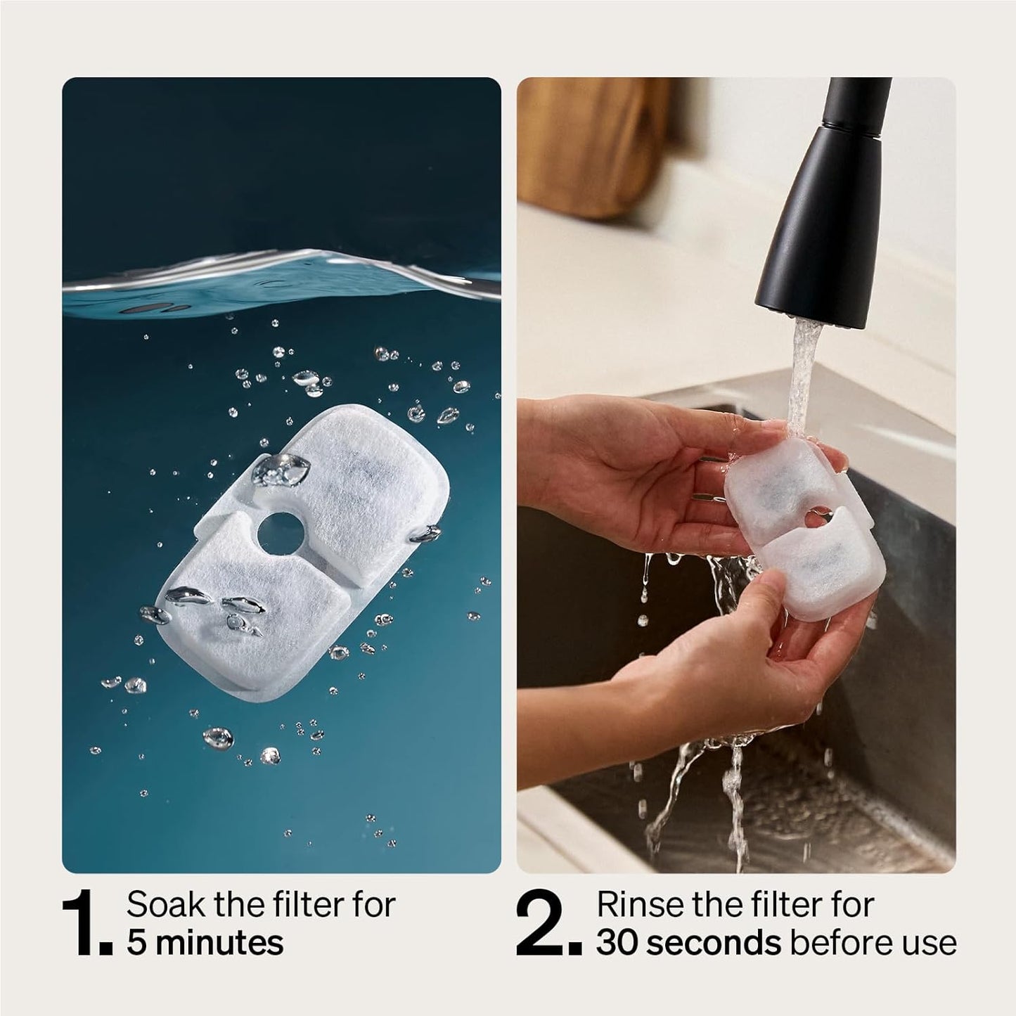 PETLIBRO Drinking Fountain Filter Pack of 8 for Dockstream Cat Fountain Drinking Fountain for Cat PLWF005, PLWF115, PLWF105, 4-Month Set Replacement Filter for Cat Drinking Fountain, White