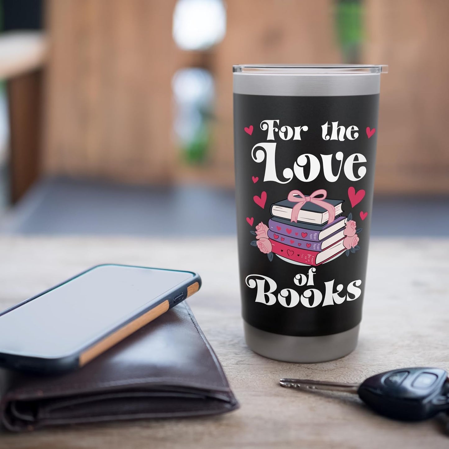 For the Love of Books are My Valentine I Love Book Reading Stainless Steel Insulated Tumbler