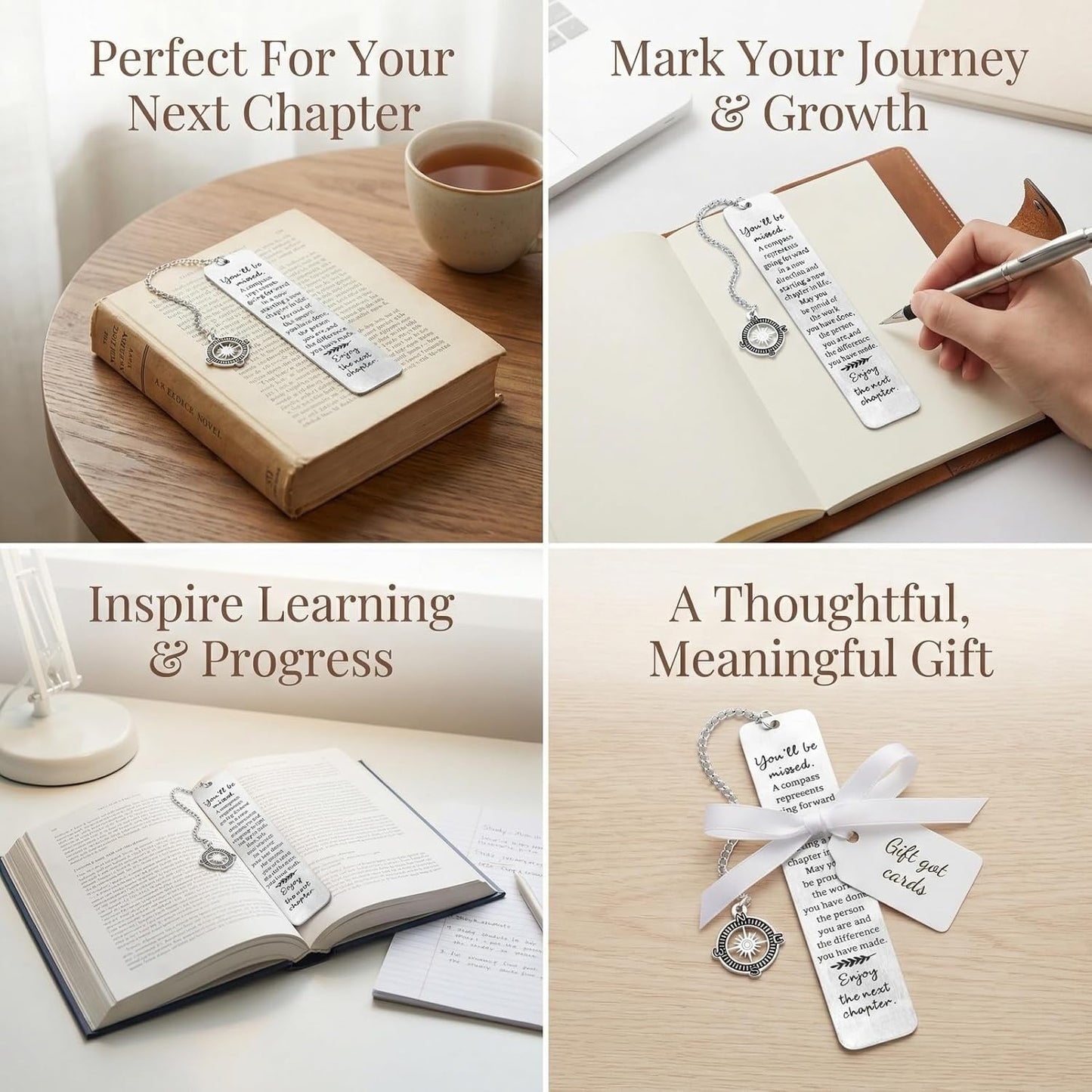 1 Pc Metal Bookmark, Farewell Gifts for Coworkers, Retirement Gifts for Women & Men, Bookmarks for Daily Reading & Going Away Presents