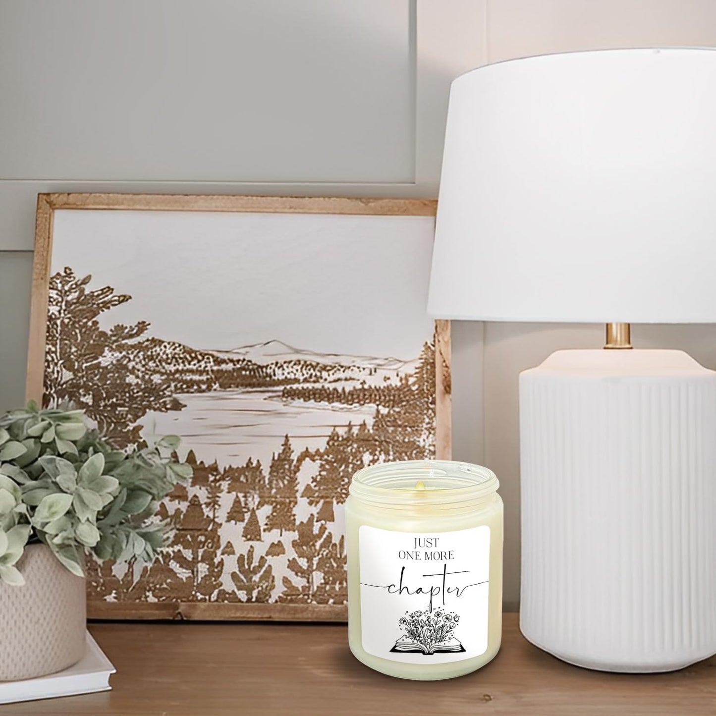 Book Candle,Book Lovers Gift Ideas, Librarian Gifts,Just One More Chapter Lavender Candle, Bookworm Gifts, Reading Candle, Boho Floral Book Scented Candles